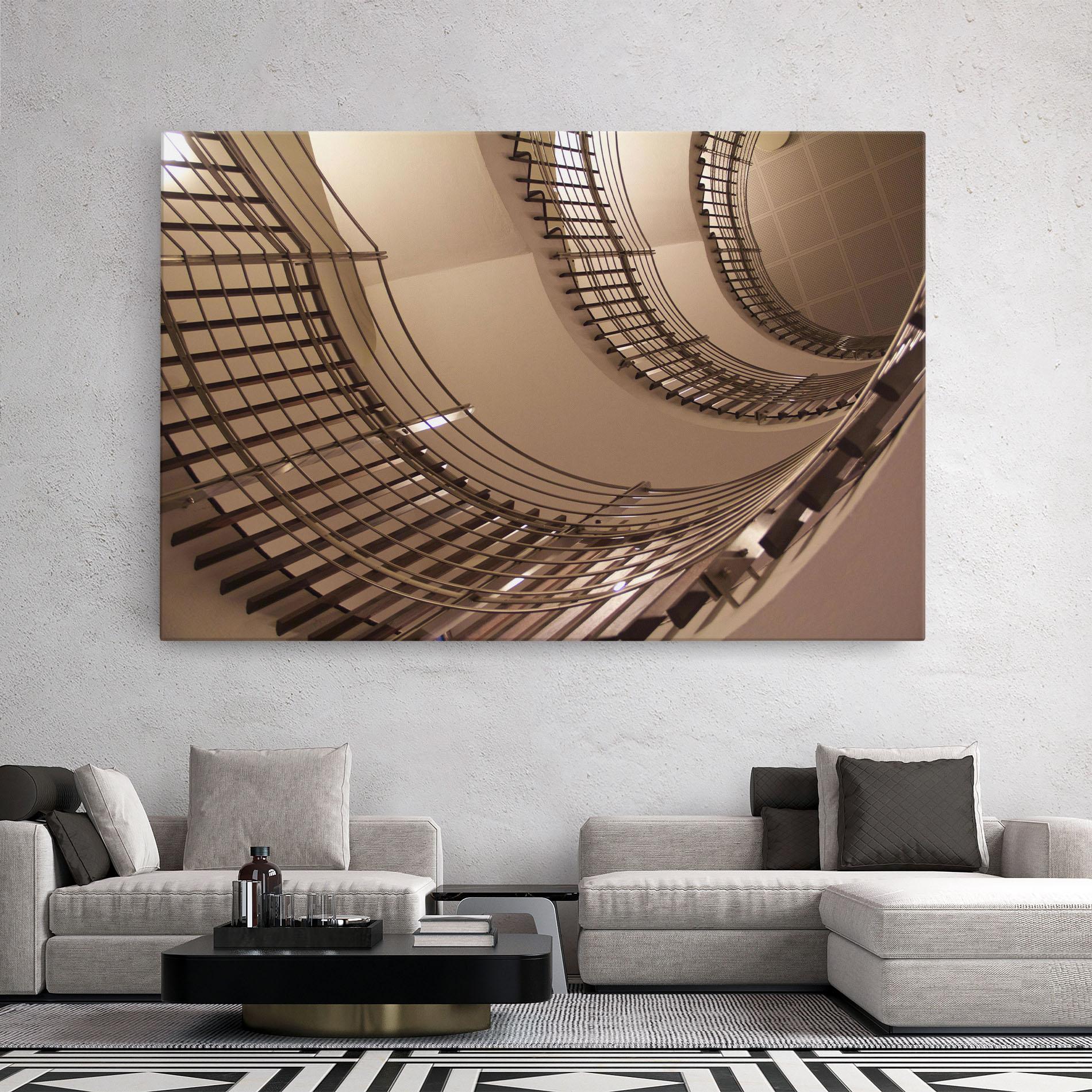 Tablou Canvas Cream Stairs mockup 2