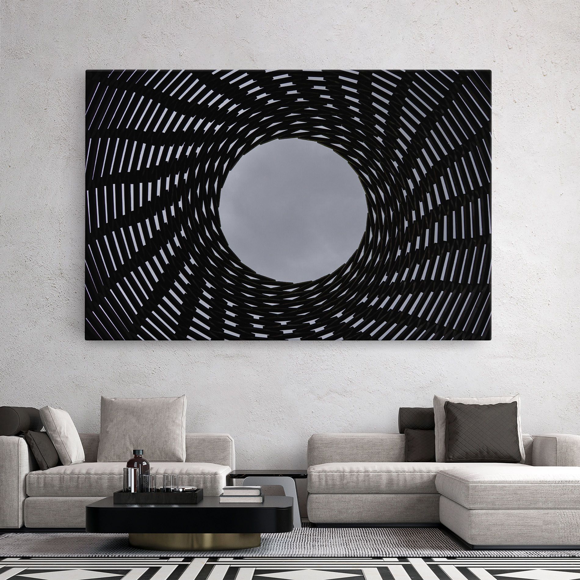 Grey Circle Lines mockup 2