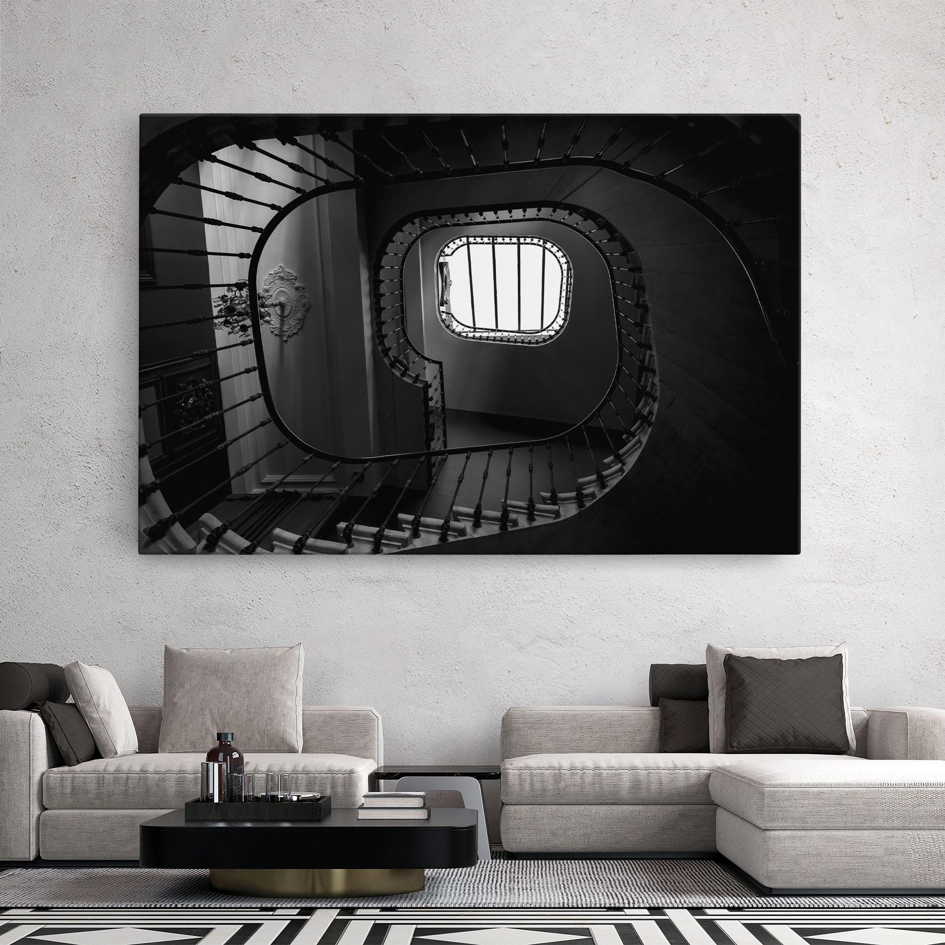 Tablou Canvas Greyscale Staircase mockup 2