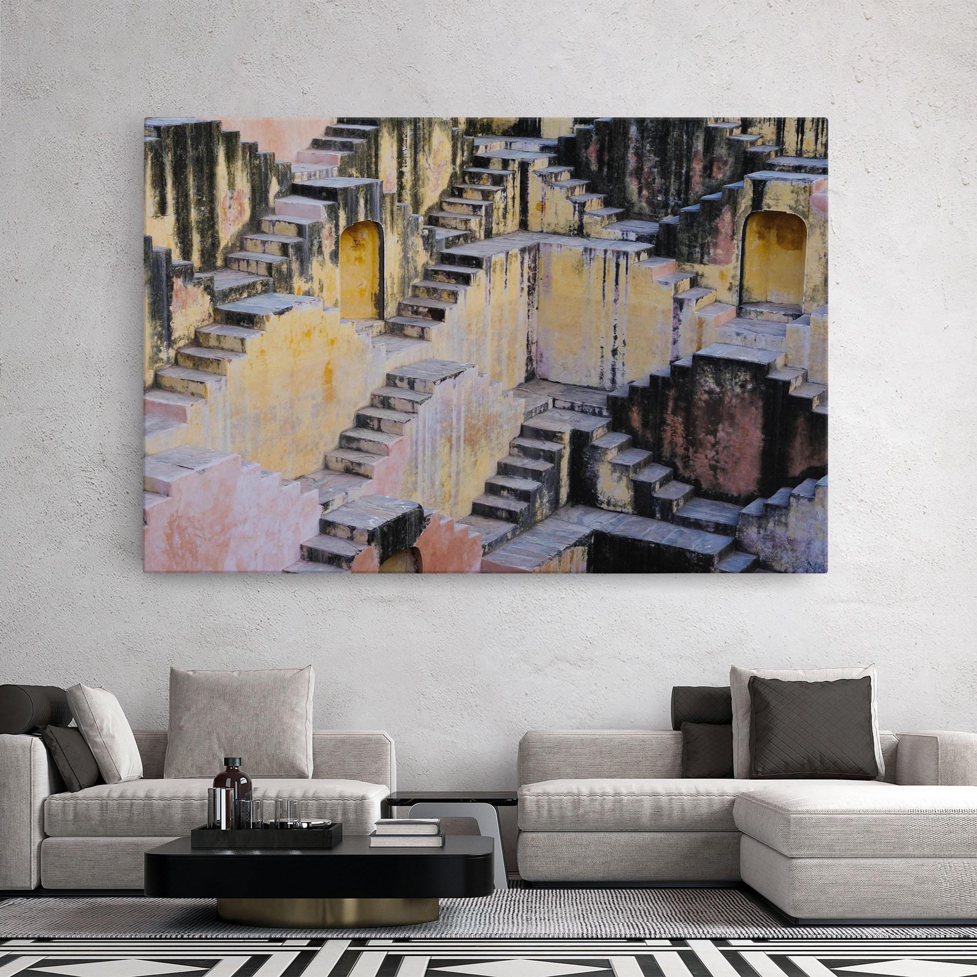 Tablou Canvas Old Yellow Stairs mockup 2