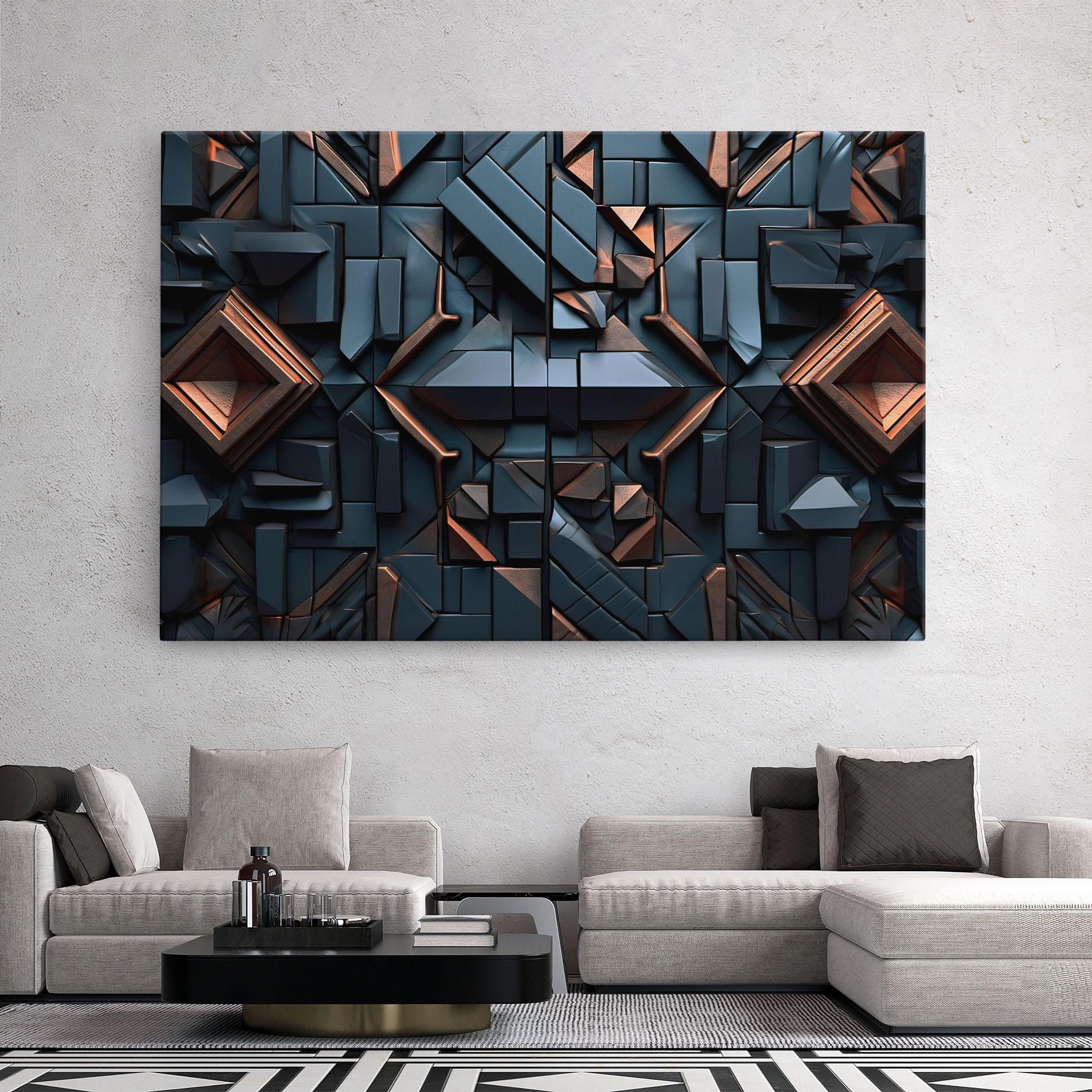 Tablou Canvas Orange Rhombus mockup 2