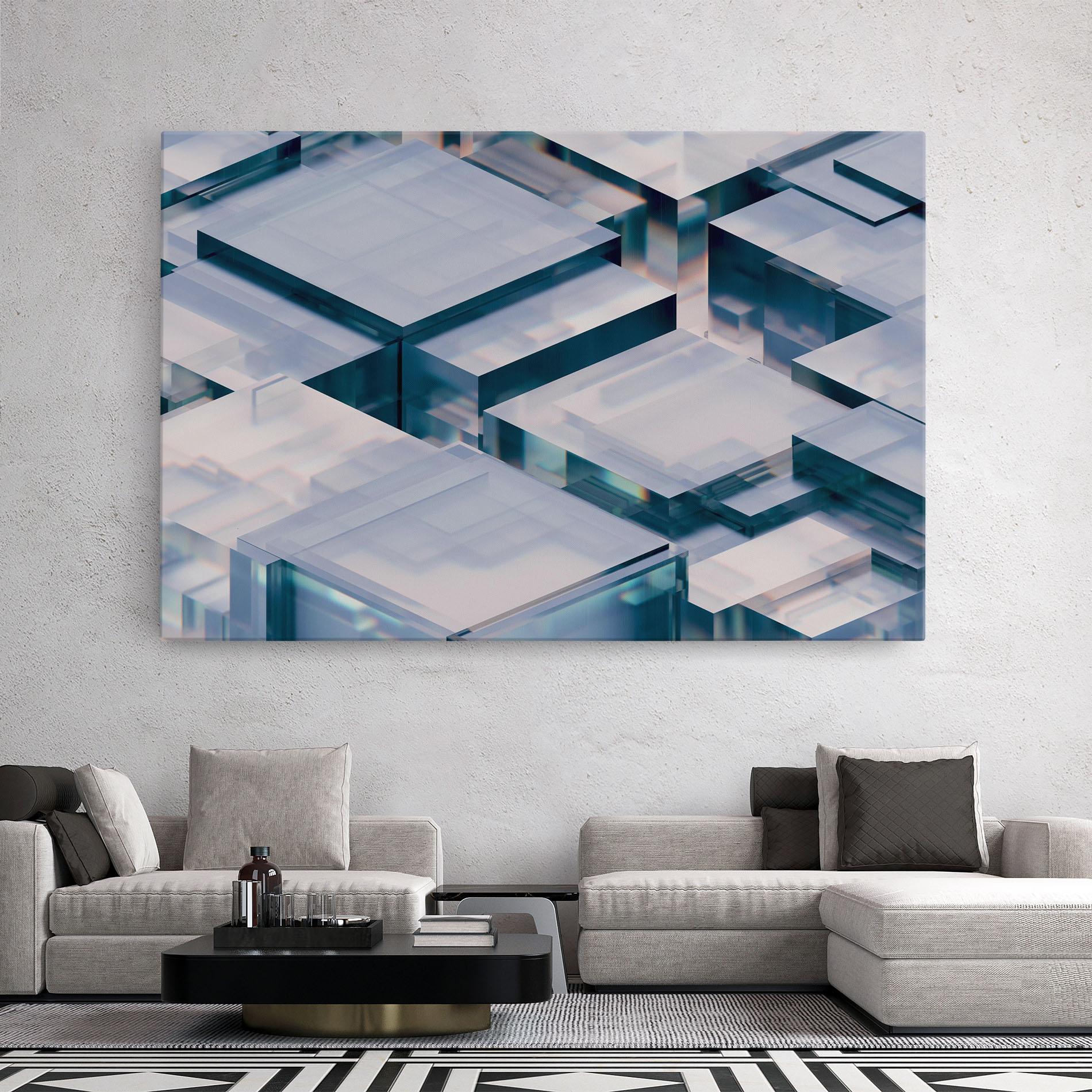 Tablou Canvas Square Glass mockup 2