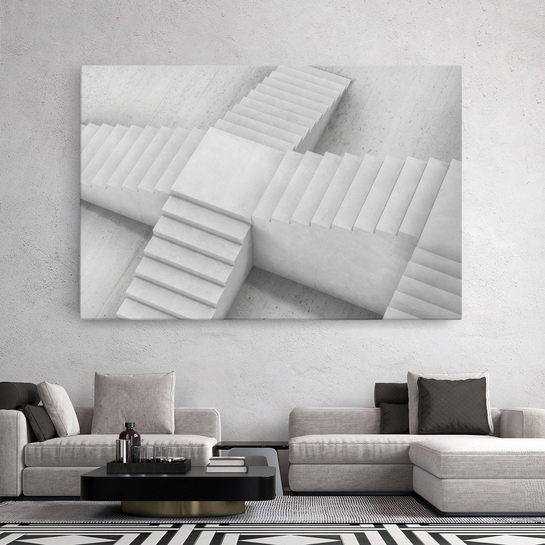 Tablou Canvas White X Stairway mockup 2