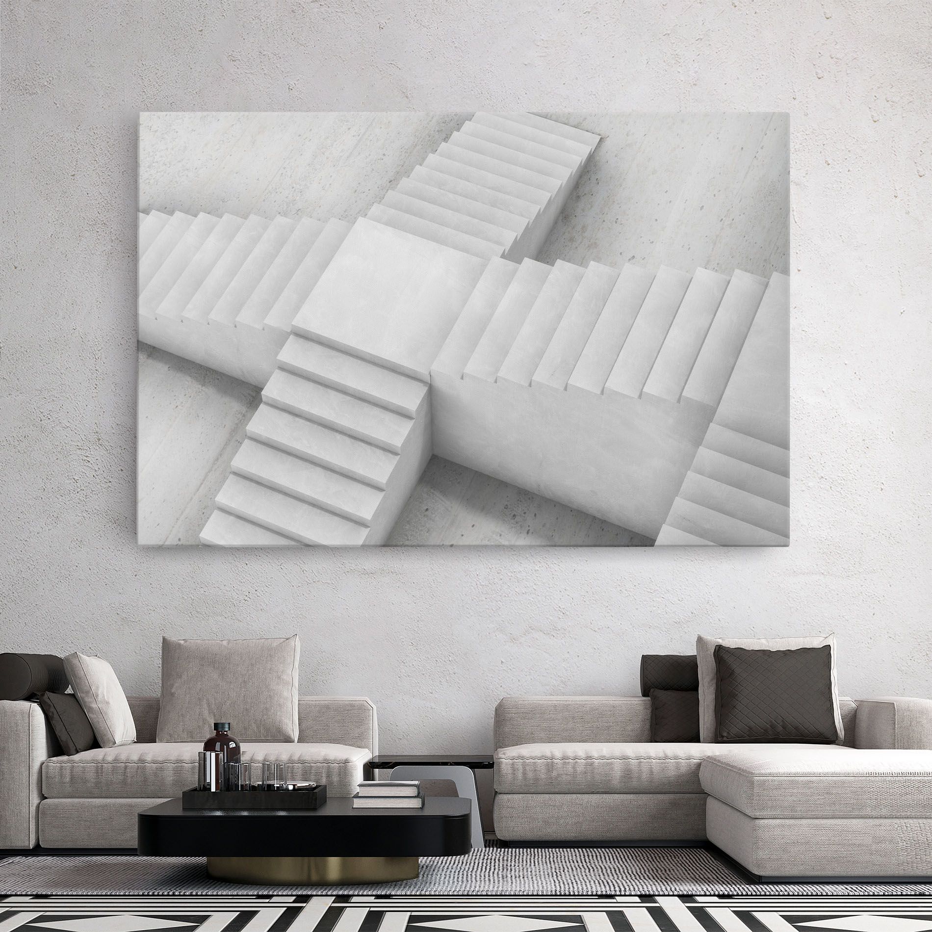 White X Stairway mockup 2