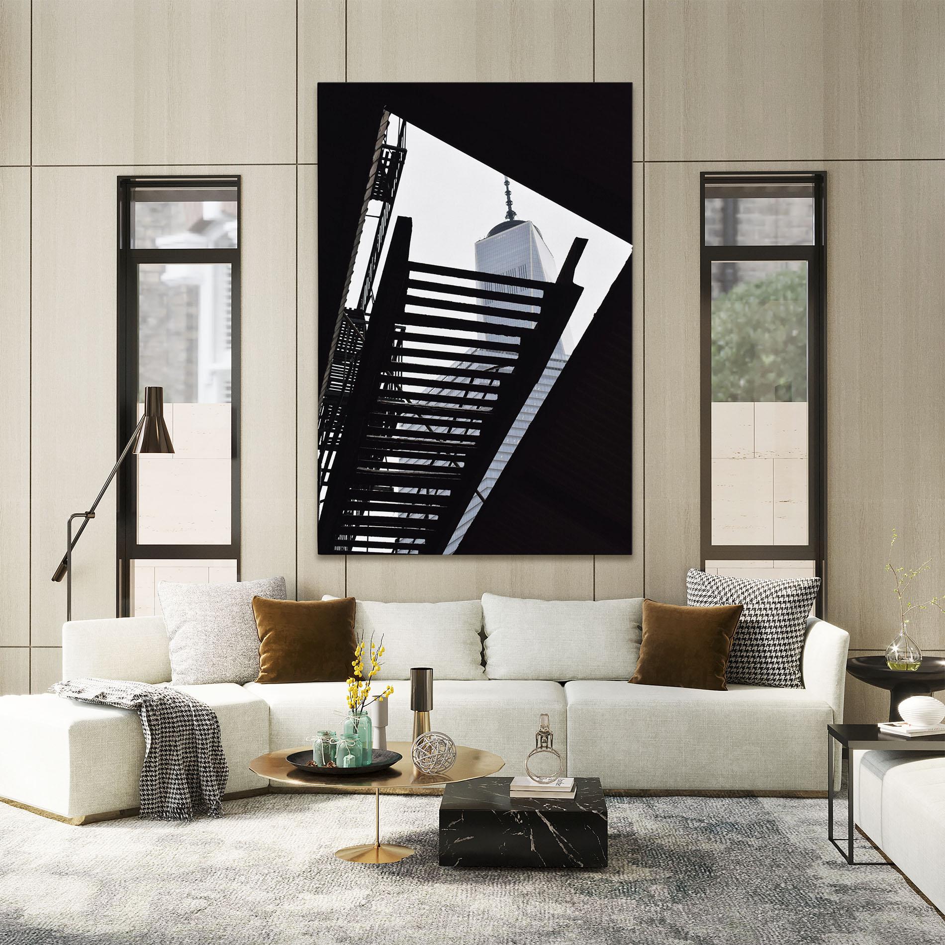Tablou Canvas Black Stairs Floating mockup 2