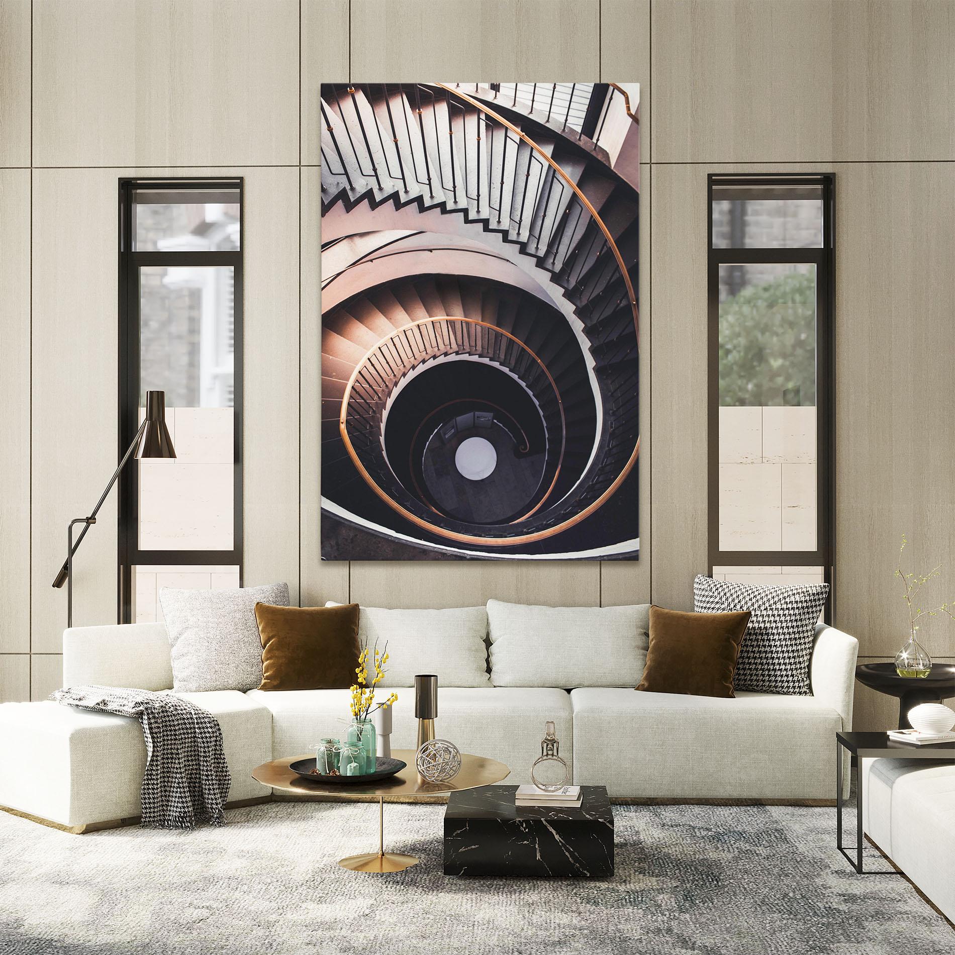 Tablou Canvas Grey Stairs Spiral mockup 2