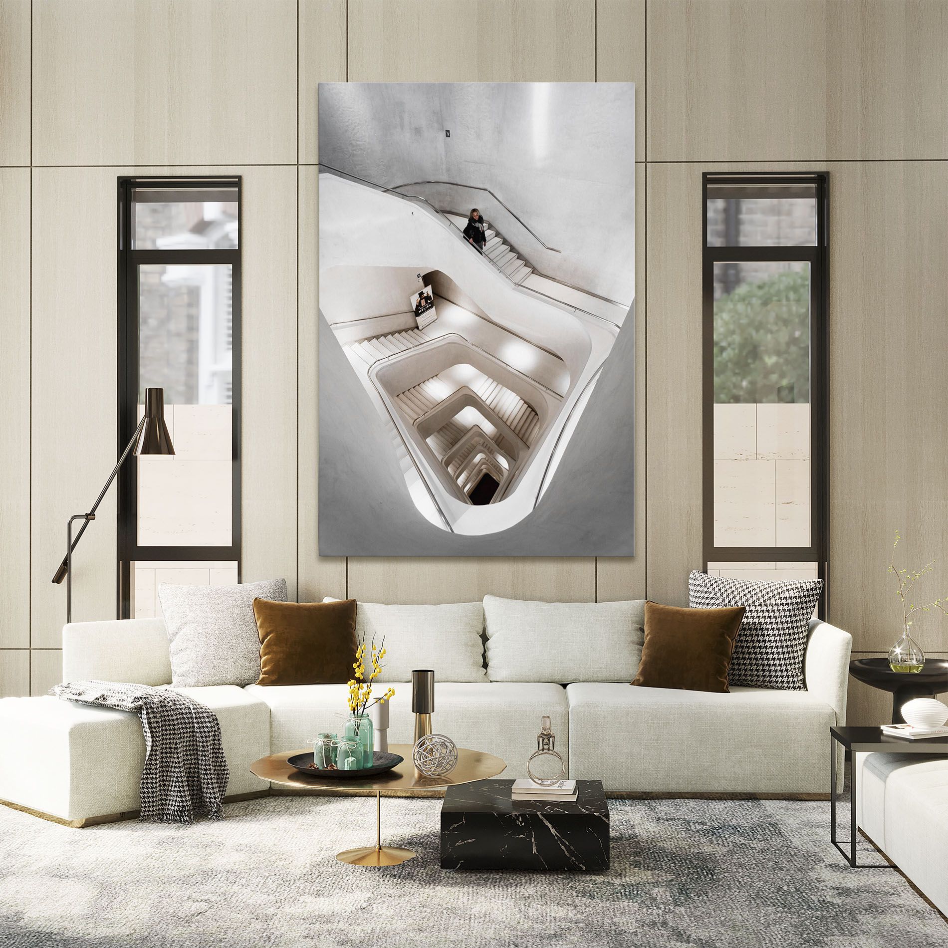 White Stairs Spiral mockup 2