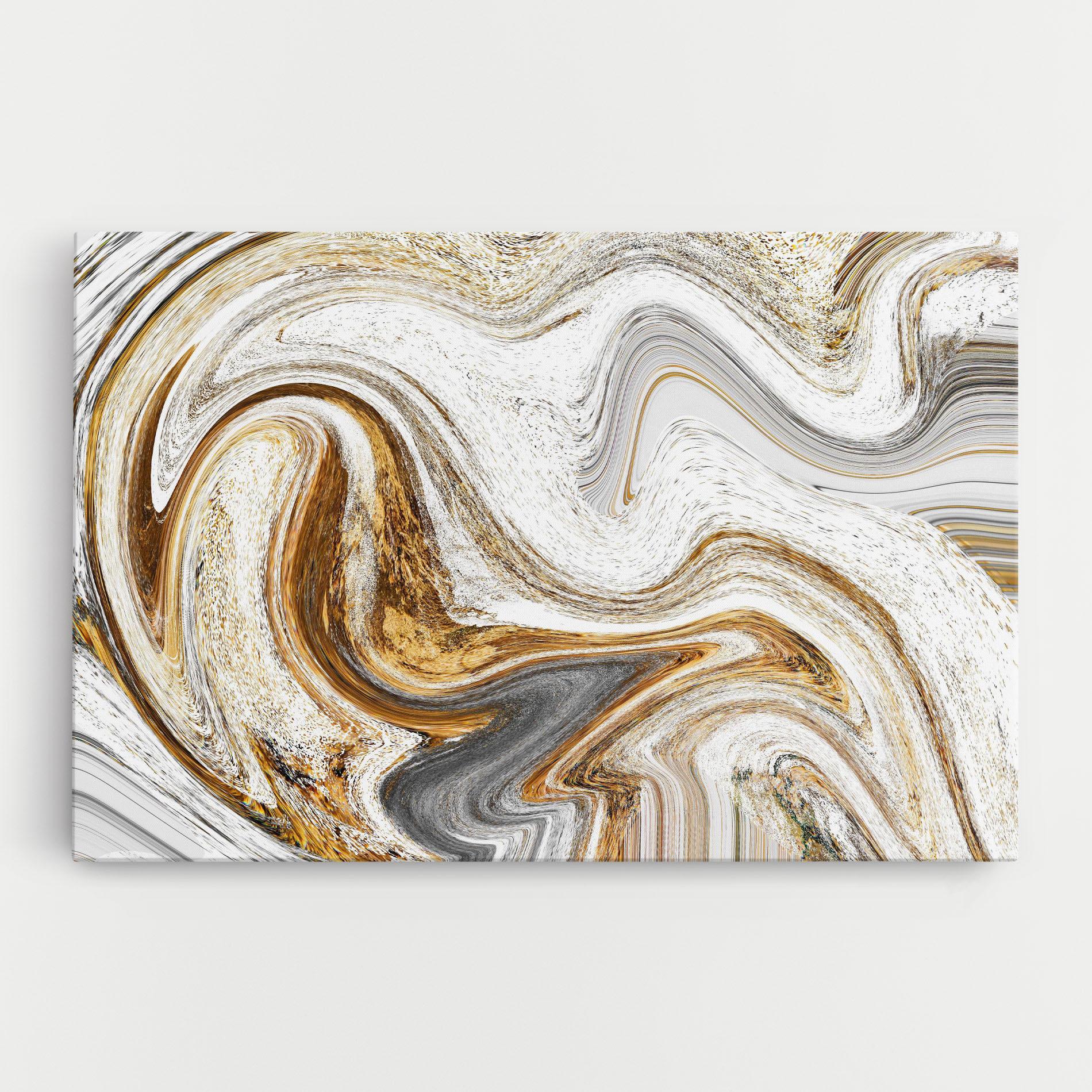 Tablou Canvas Gold White Liquid mockup 0