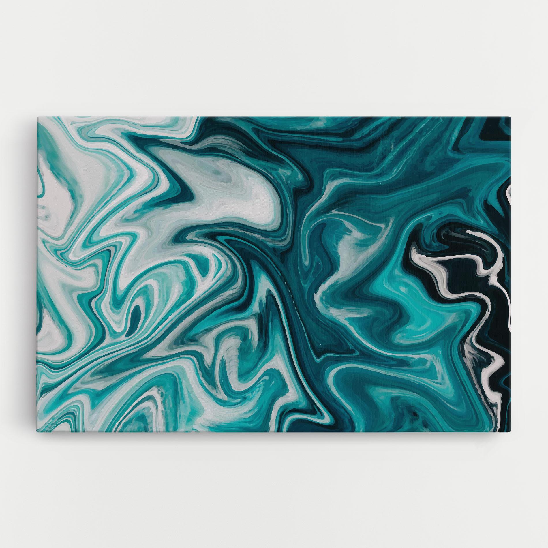 Tablou Canvas White Blue Liquid Marble mockup 0