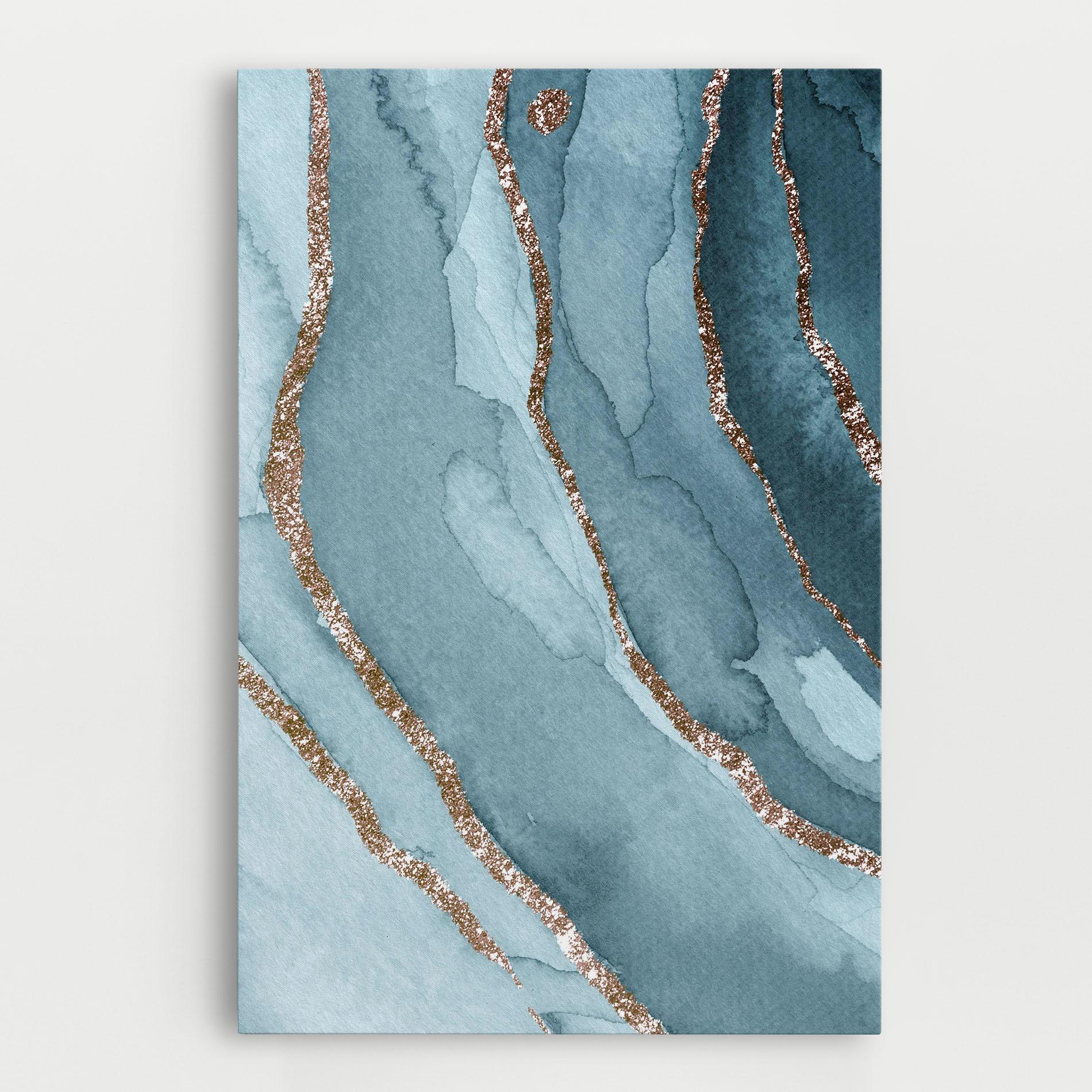 Tablou Canvas Blue Golden Glitter mockup 0