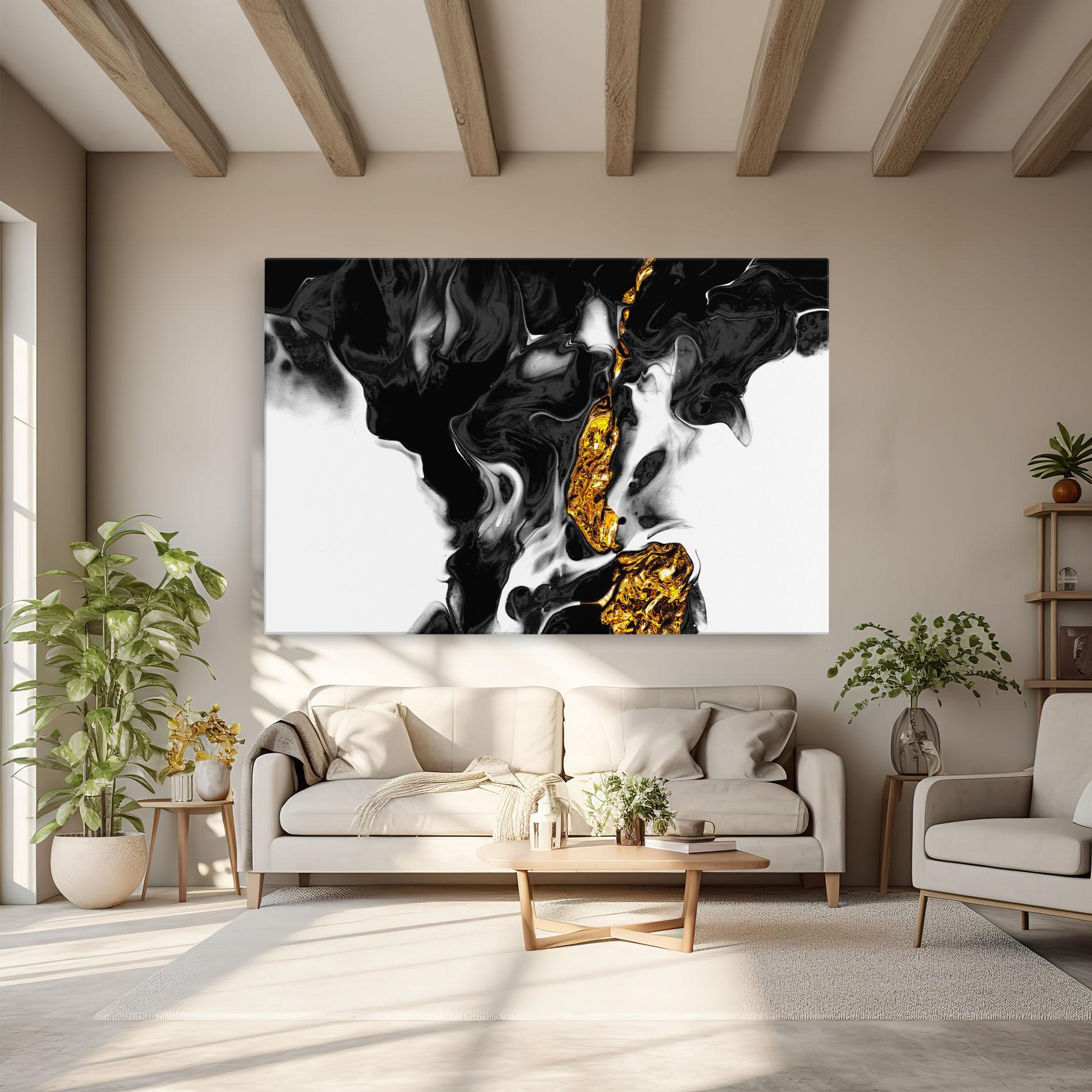 Tablou Canvas Abstract Black And Gold mockup 6