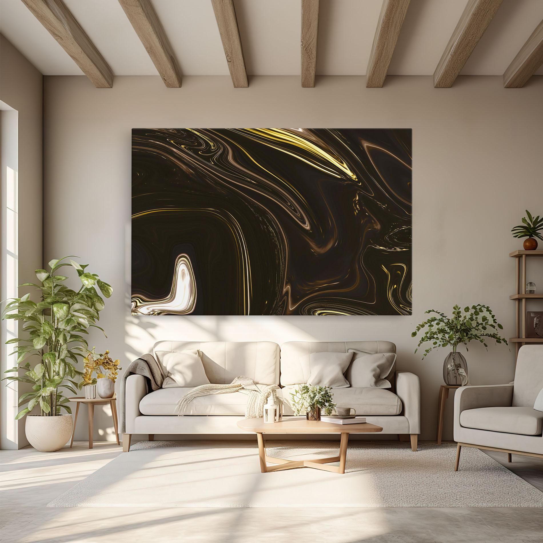 Tablou Canvas Black Gold Marble mockup 6