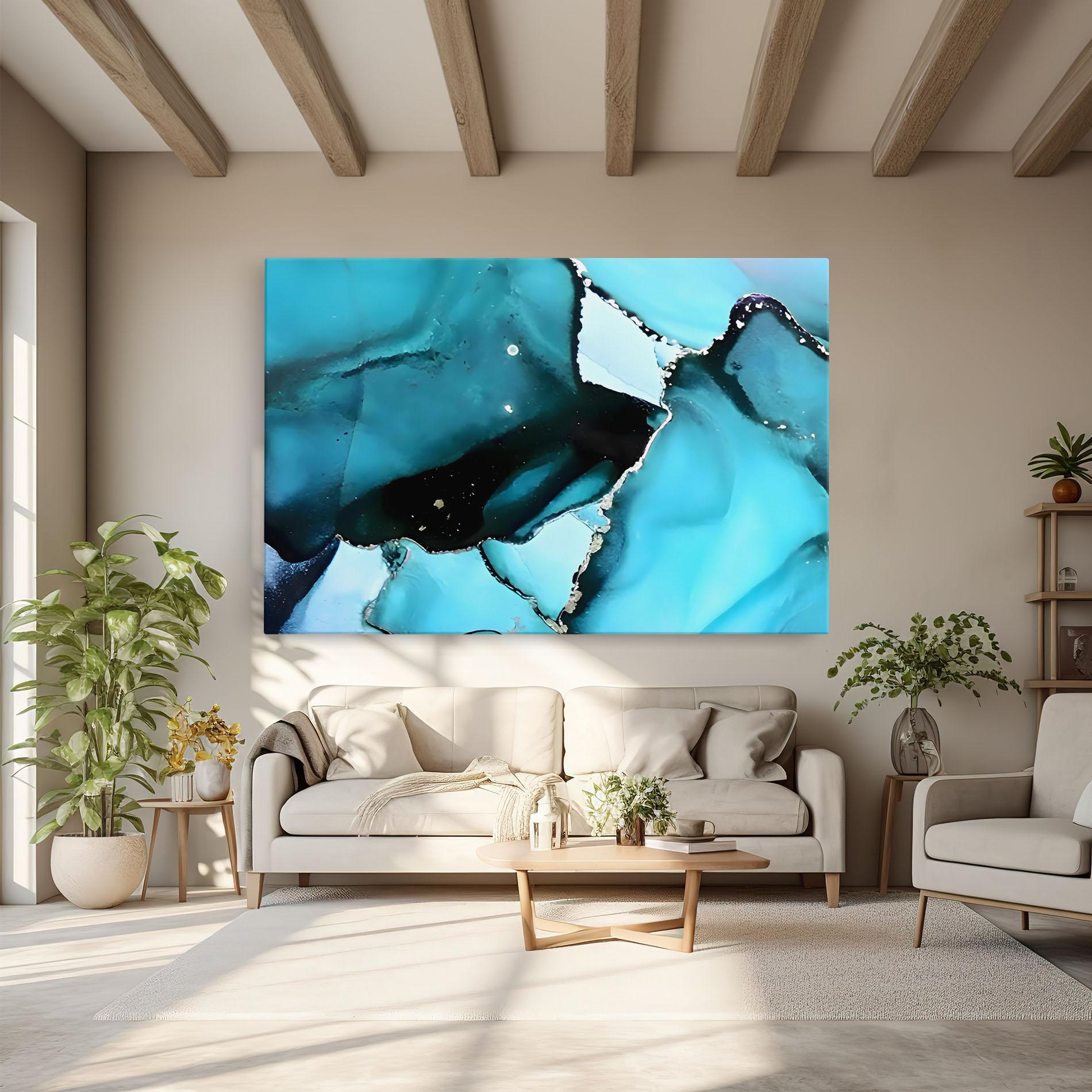 Tablou Canvas Blue Paint Marble mockup 6