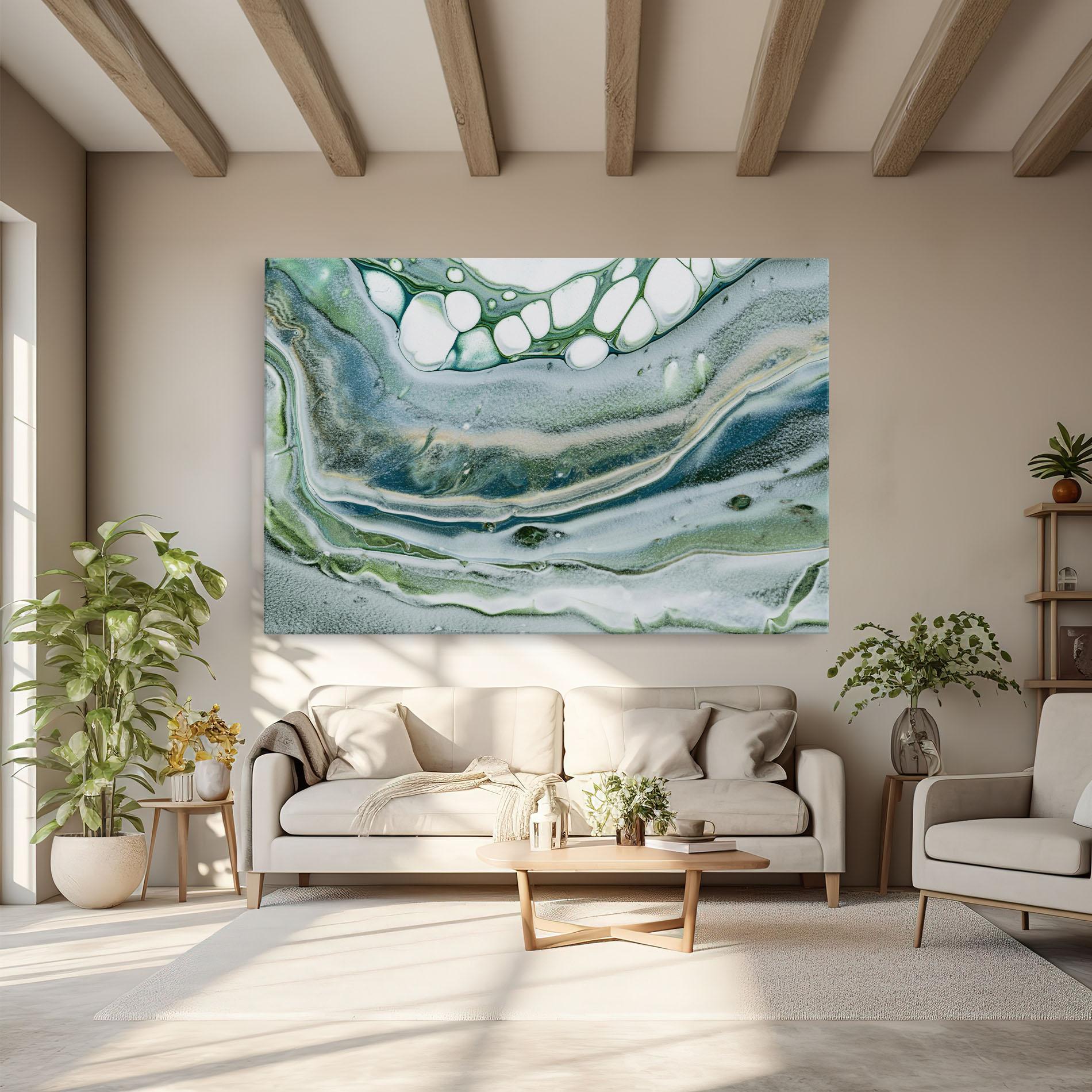 Tablou Canvas Dark Green Liquid mockup 6