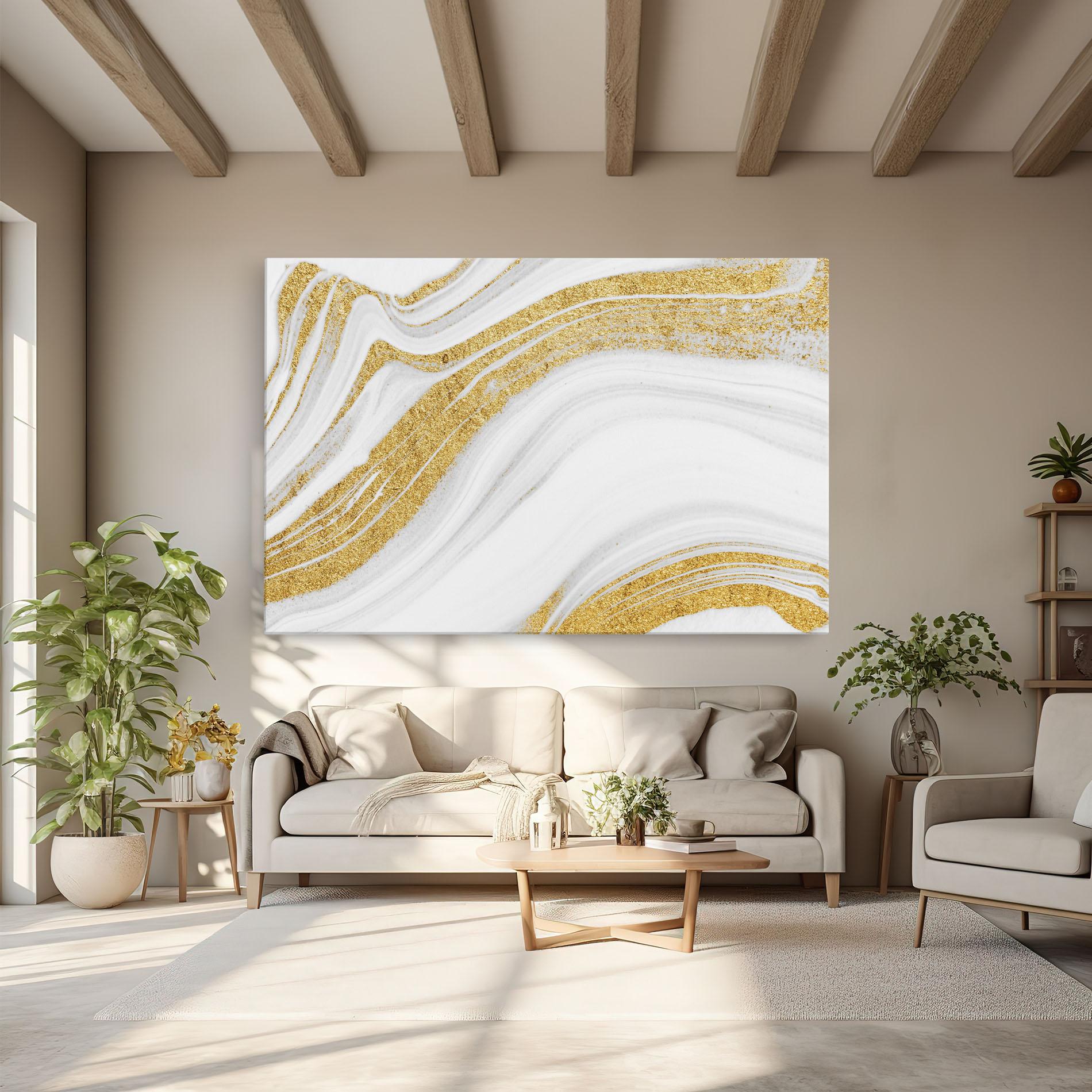 Tablou Canvas Gold Glitter Liquid mockup 6