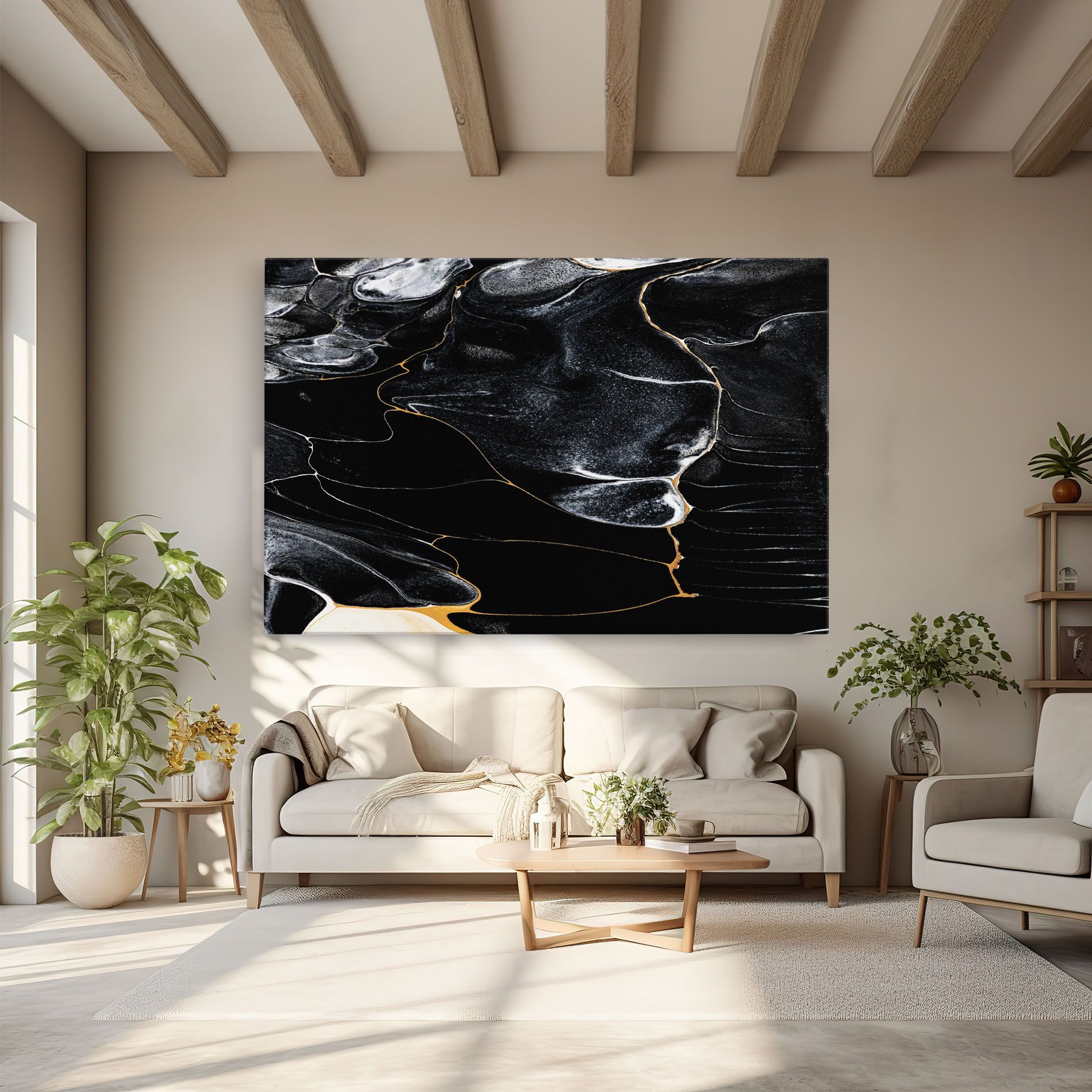 Gold Lines On Black mockup 6