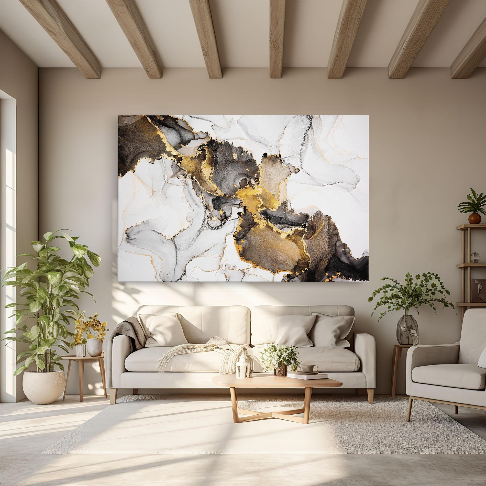 Tablou Canvas Golden Marble Shades mockup 6