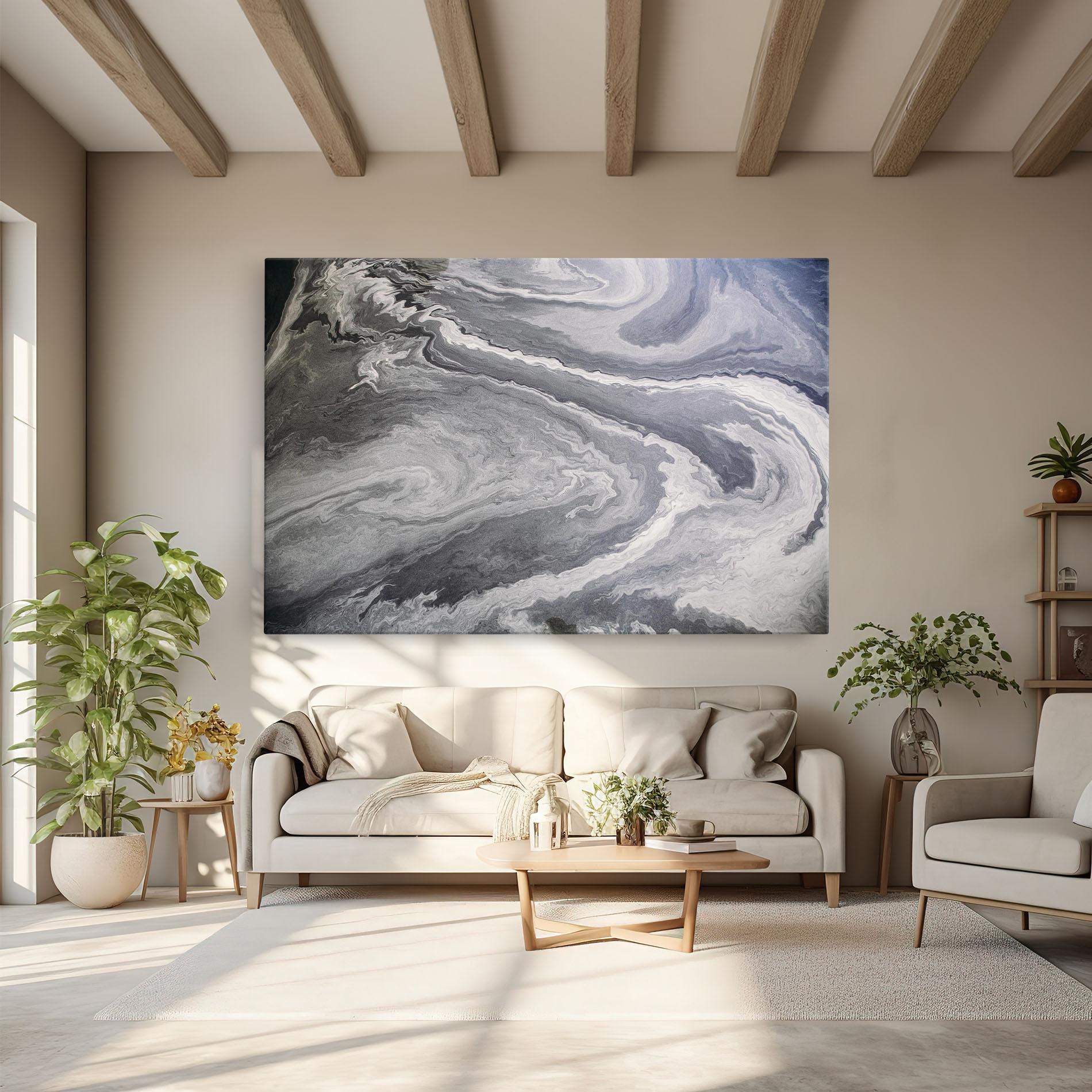 Tablou Canvas Grey Liquid Marble mockup 6