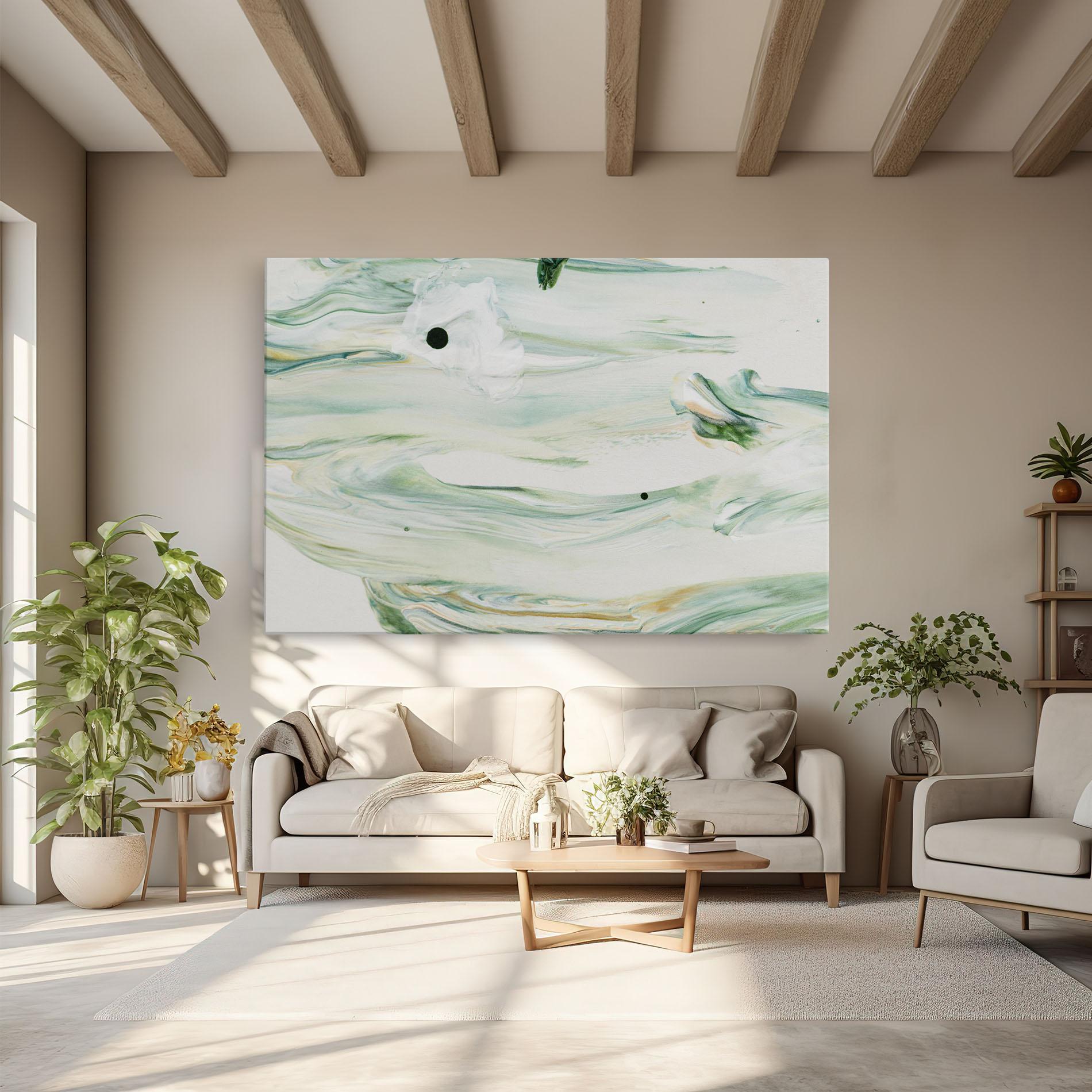 Tablou Canvas Light Green Painting mockup 6