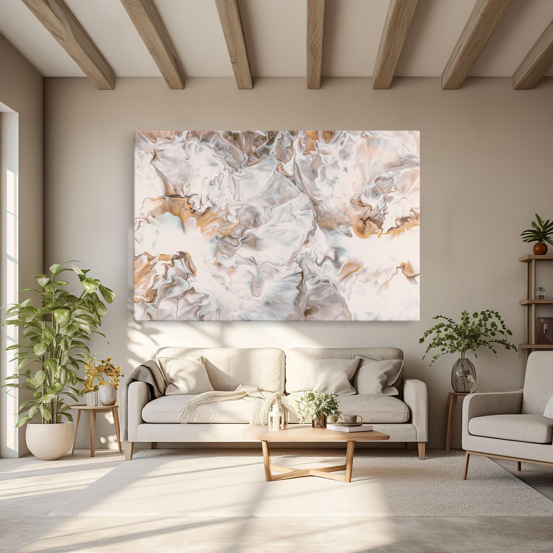 Tablou Canvas White Gold Abstract mockup 6