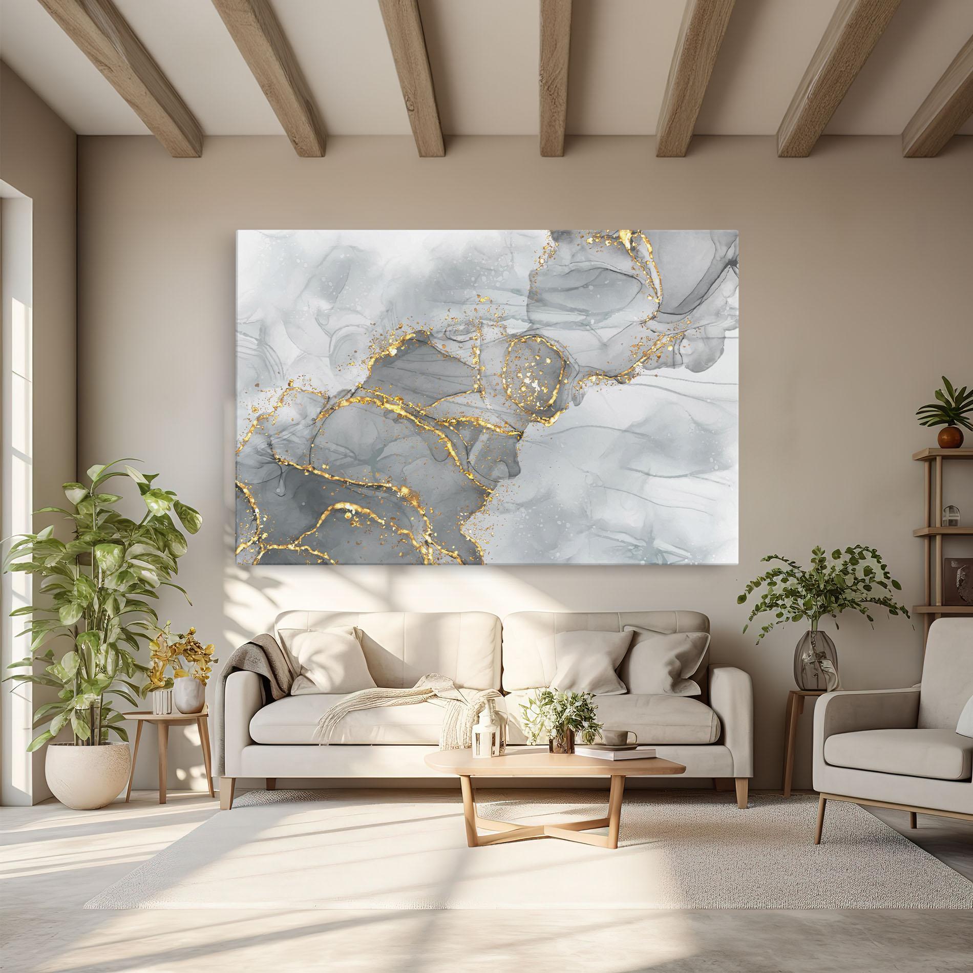 Tablou Canvas White Ink Marble mockup 6