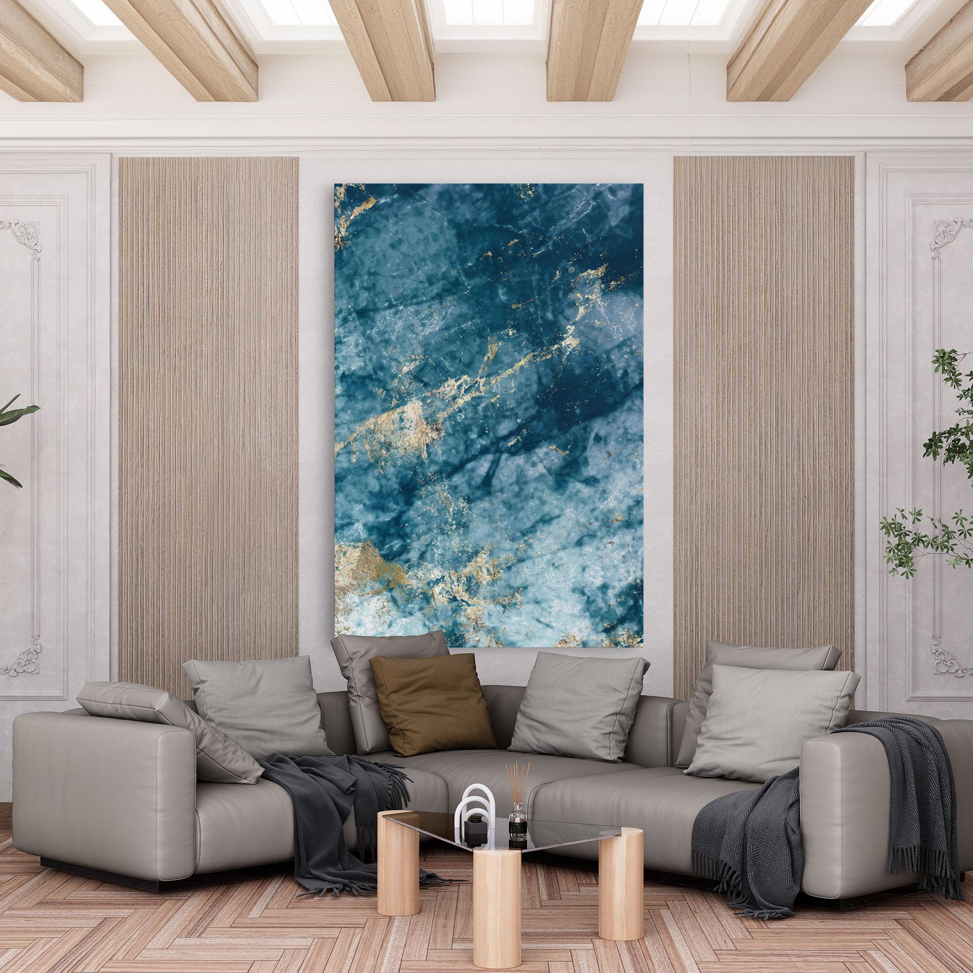 Tablou Canvas Blue Water Marble mockup 6