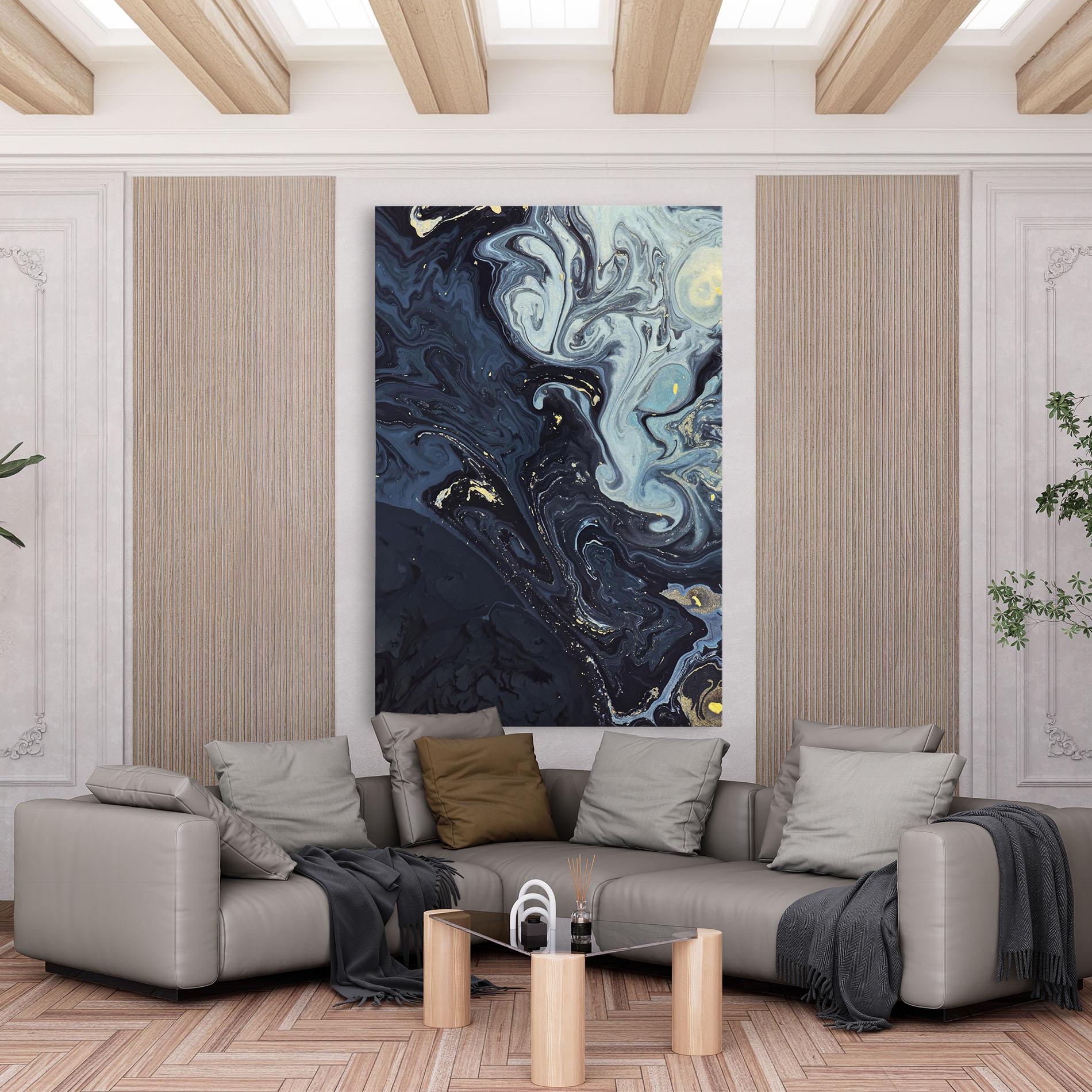 Tablou Canvas Dark Blue Painting mockup 6