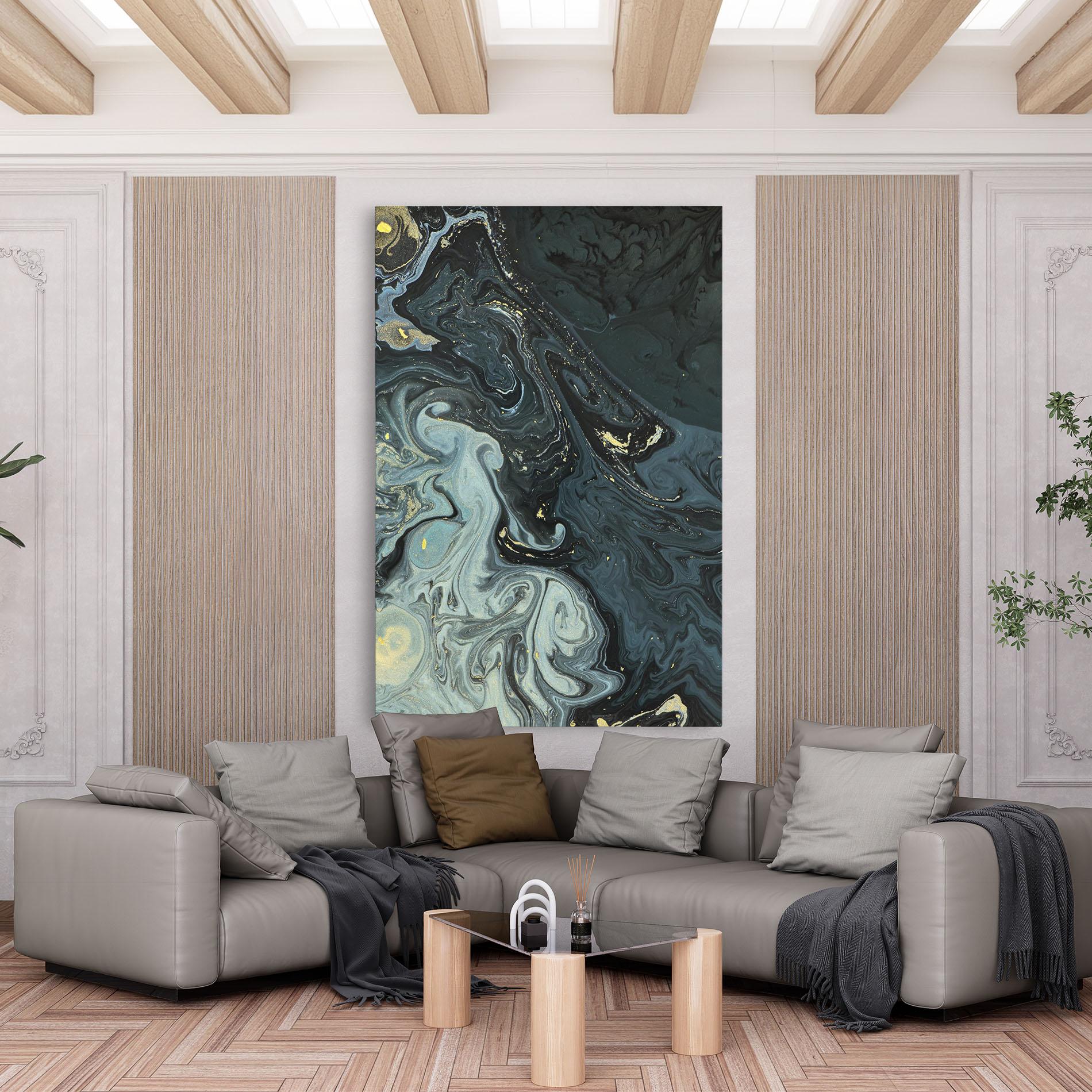 Tablou Canvas Dark Green Painting mockup 6