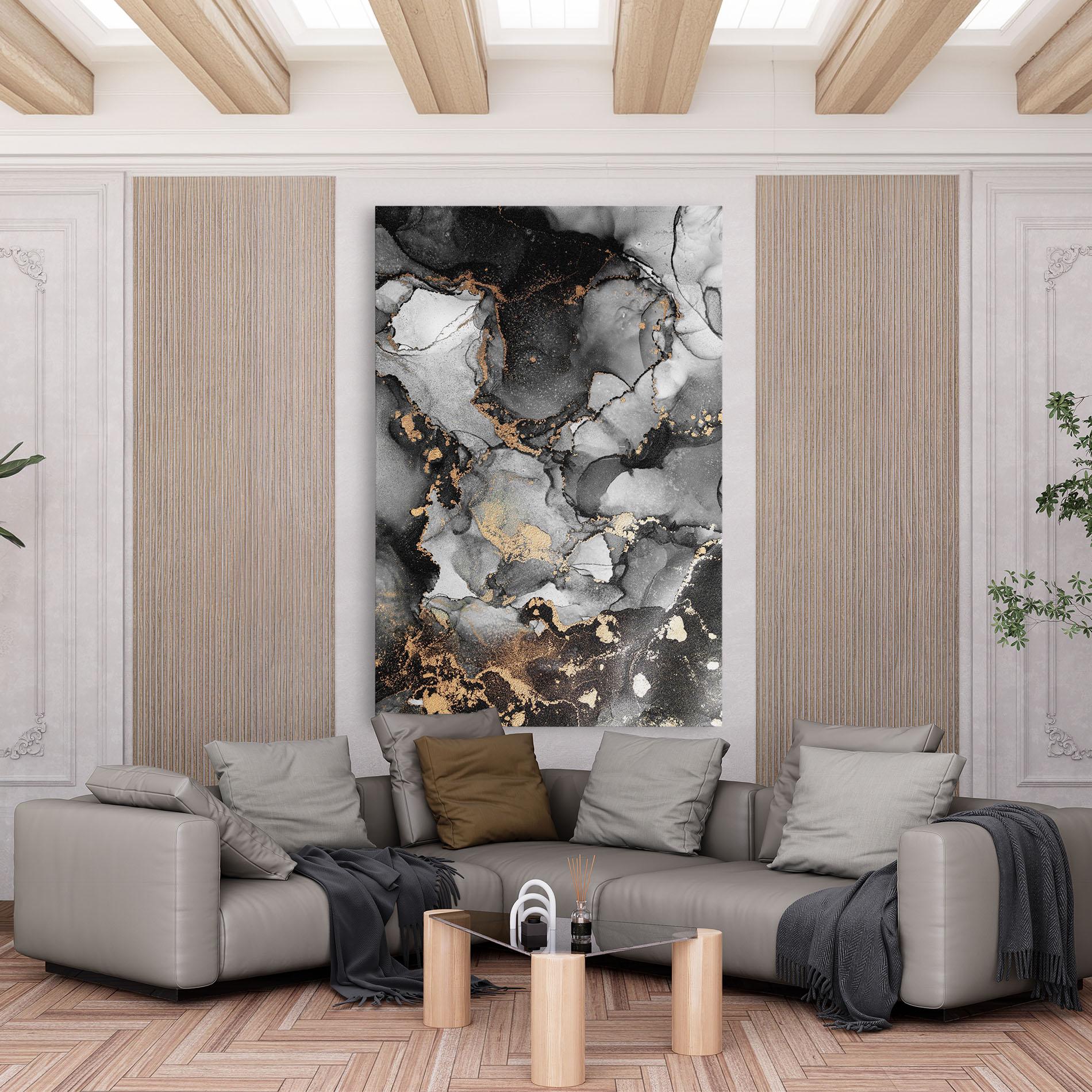 Tablou Canvas Grey Gold Marble mockup 6