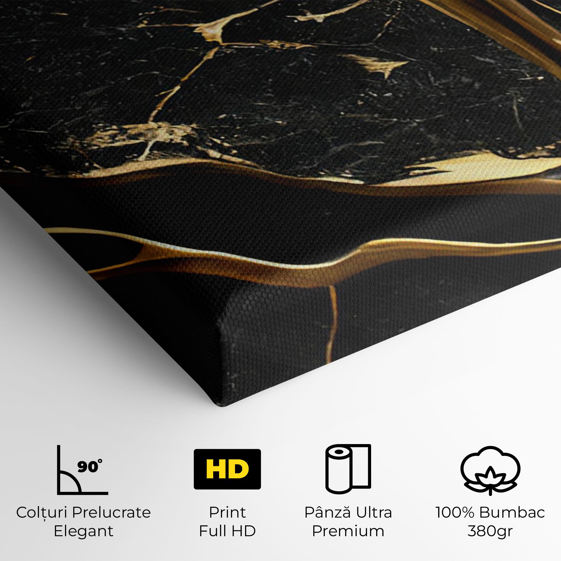 Tablou Canvas Black Square Marble mockup 4