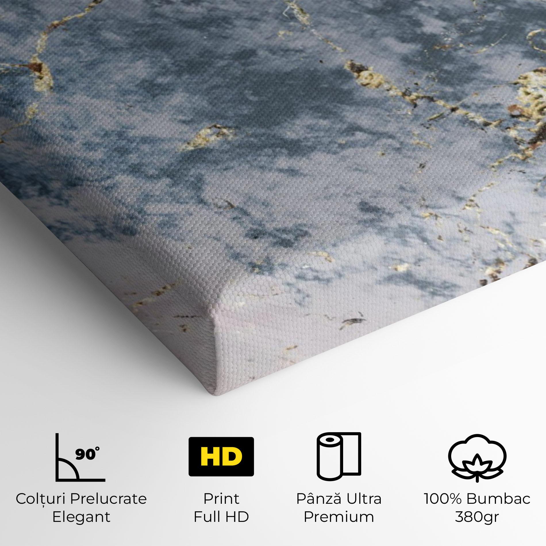 Tablou Canvas Blue Golden Lines mockup 4