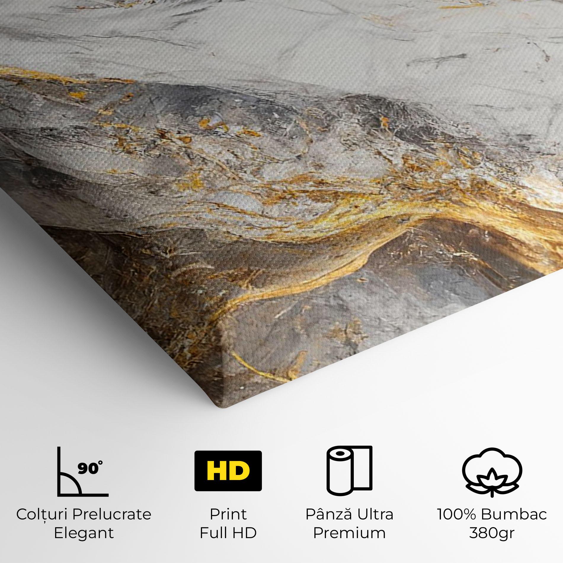 Tablou Canvas Gold Liquid Grey Marble mockup 4