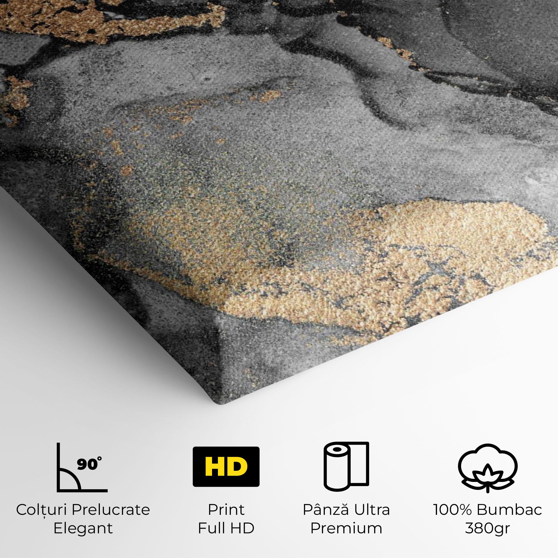 Tablou Canvas Grey Gold Marble mockup 4