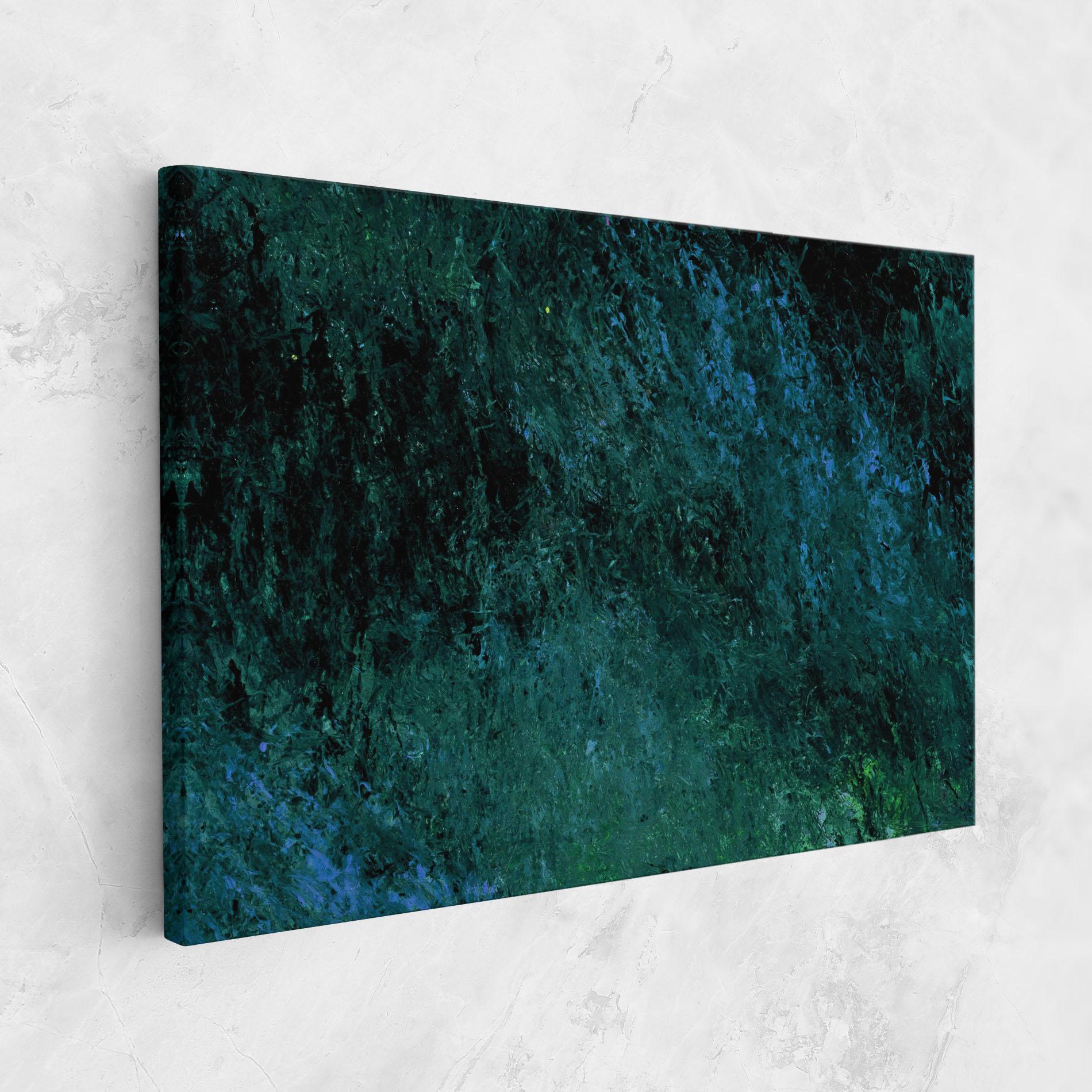 Tablou Canvas Dark Green Blue Painting mockup 1
