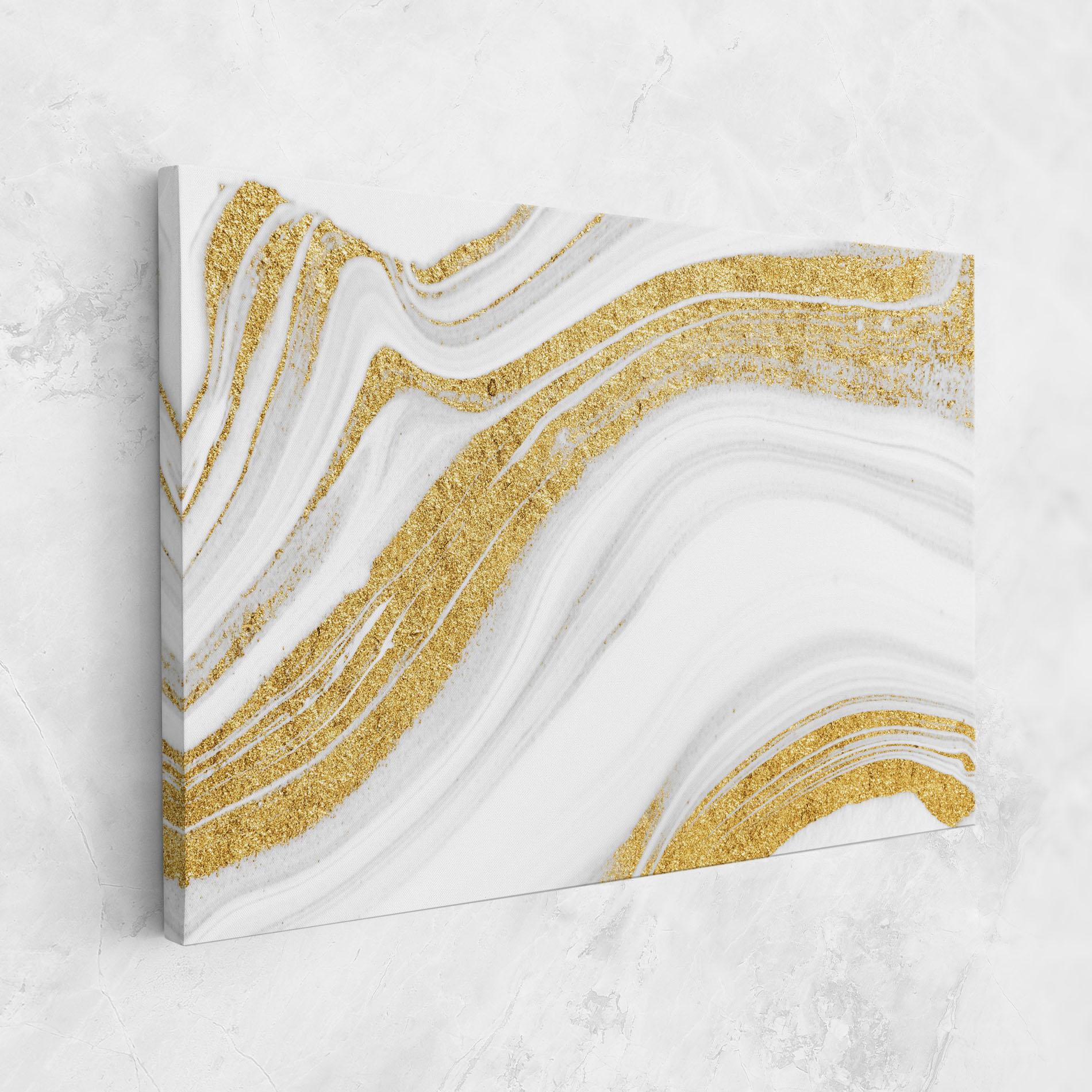 Tablou Canvas Gold Glitter Liquid mockup 1