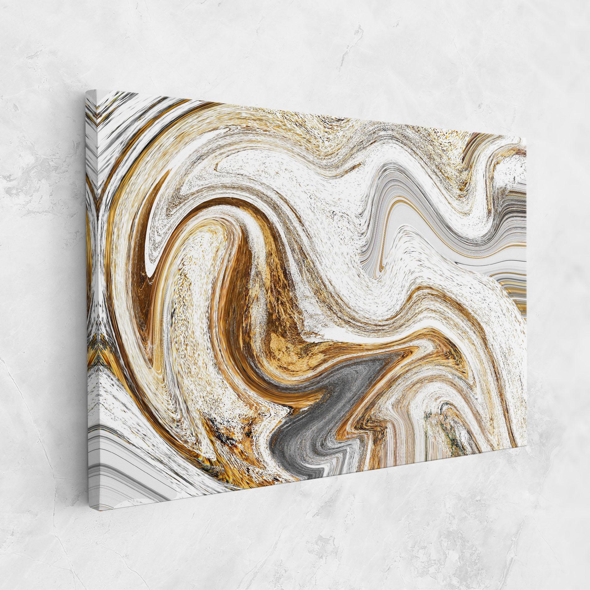 Tablou Canvas Gold White Liquid mockup 1