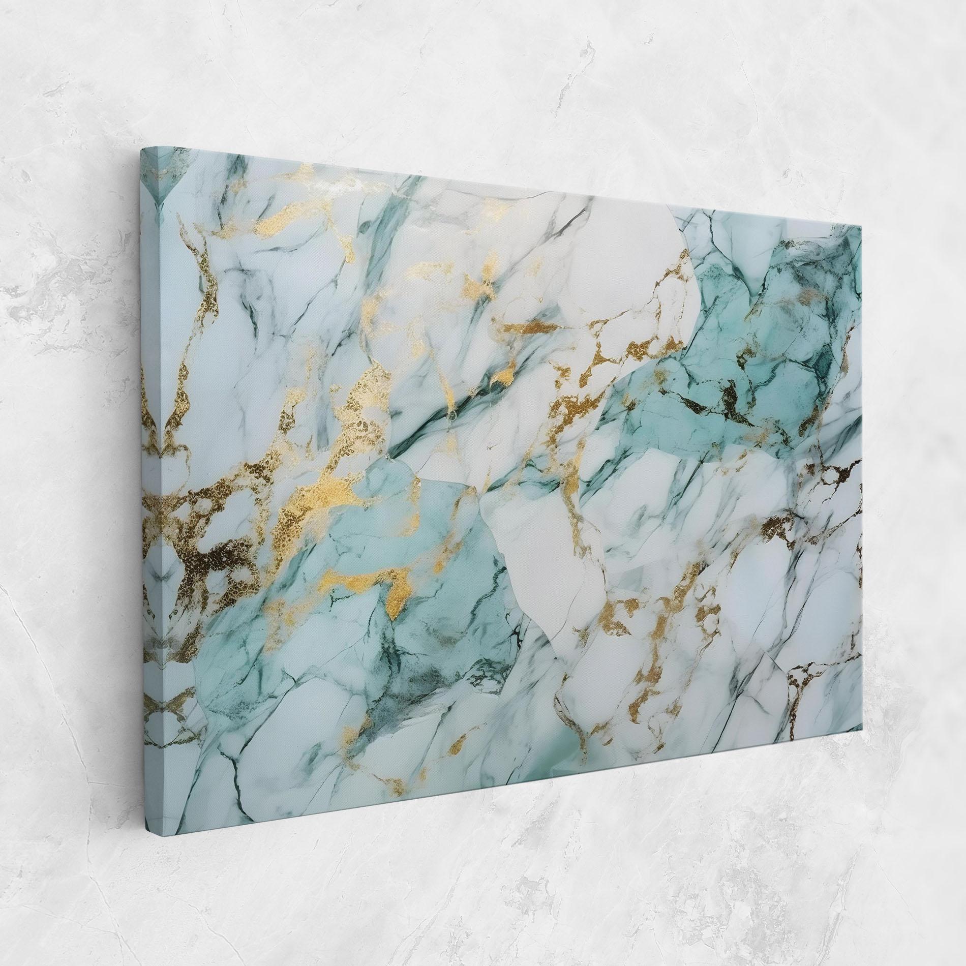 Tablou Canvas Light Green Gold Line mockup 1