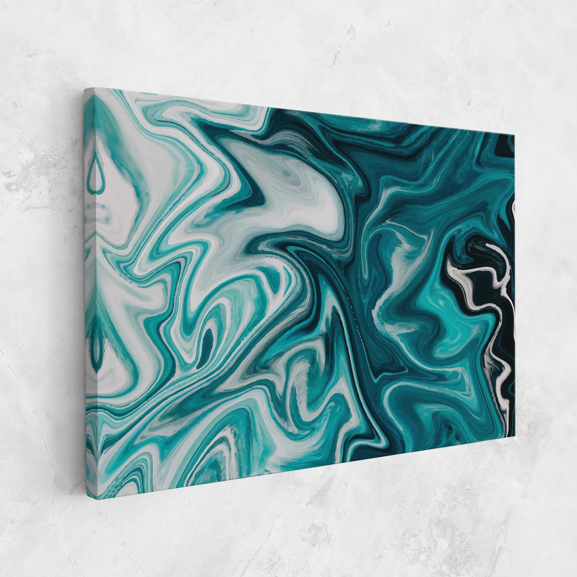 Tablou Canvas White Blue Liquid Marble mockup 1