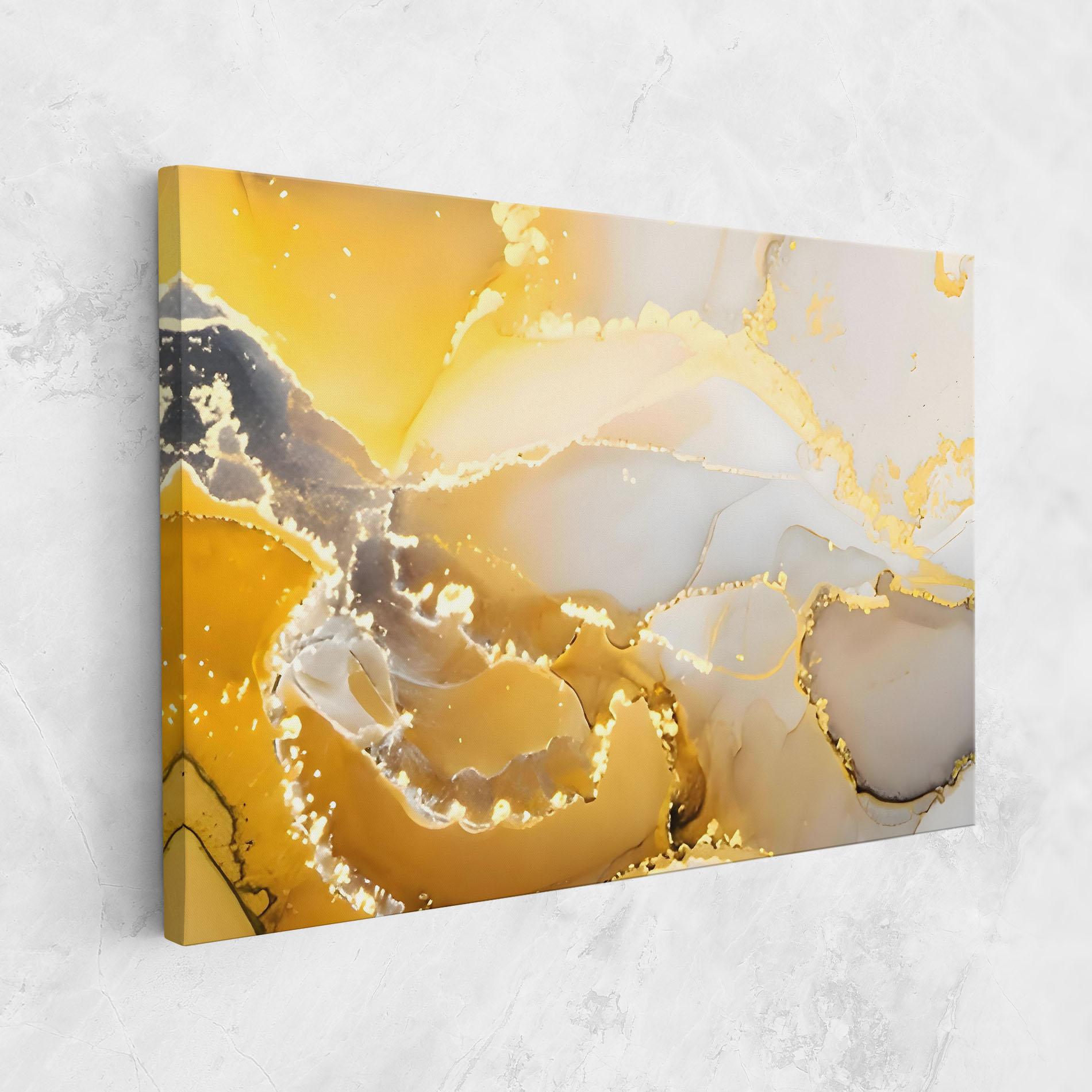 Tablou Canvas Yellow Grey Marble mockup 1