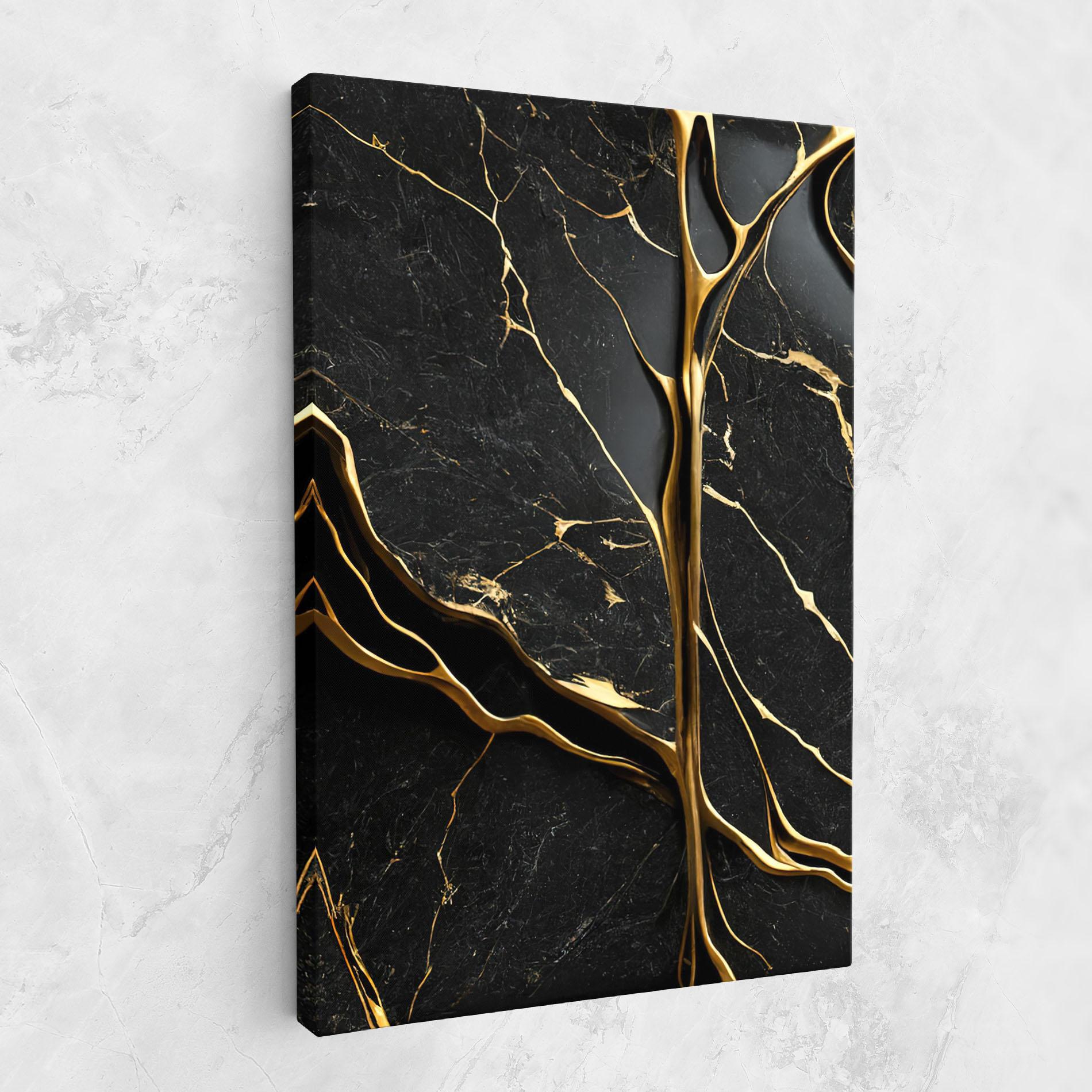 Tablou Canvas Black Square Marble mockup 1