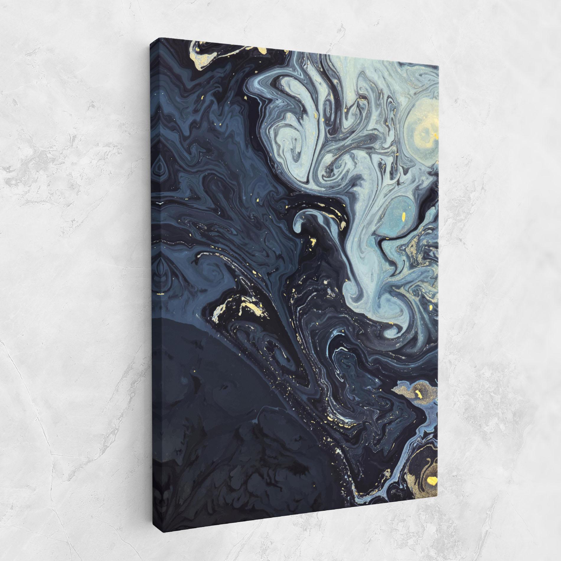 Tablou Canvas Dark Blue Painting mockup 1