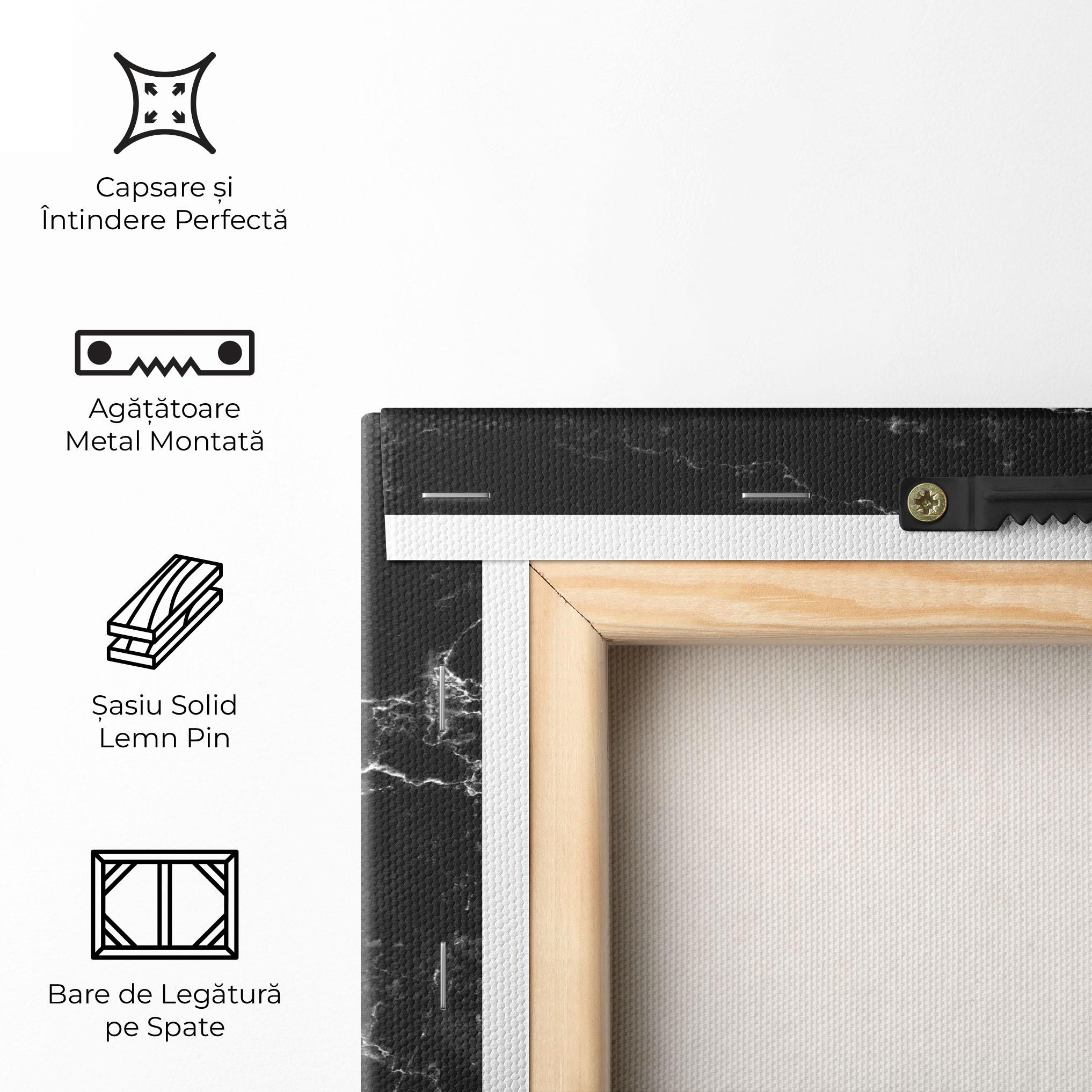 Tablou Canvas Black White Marble mockup 5