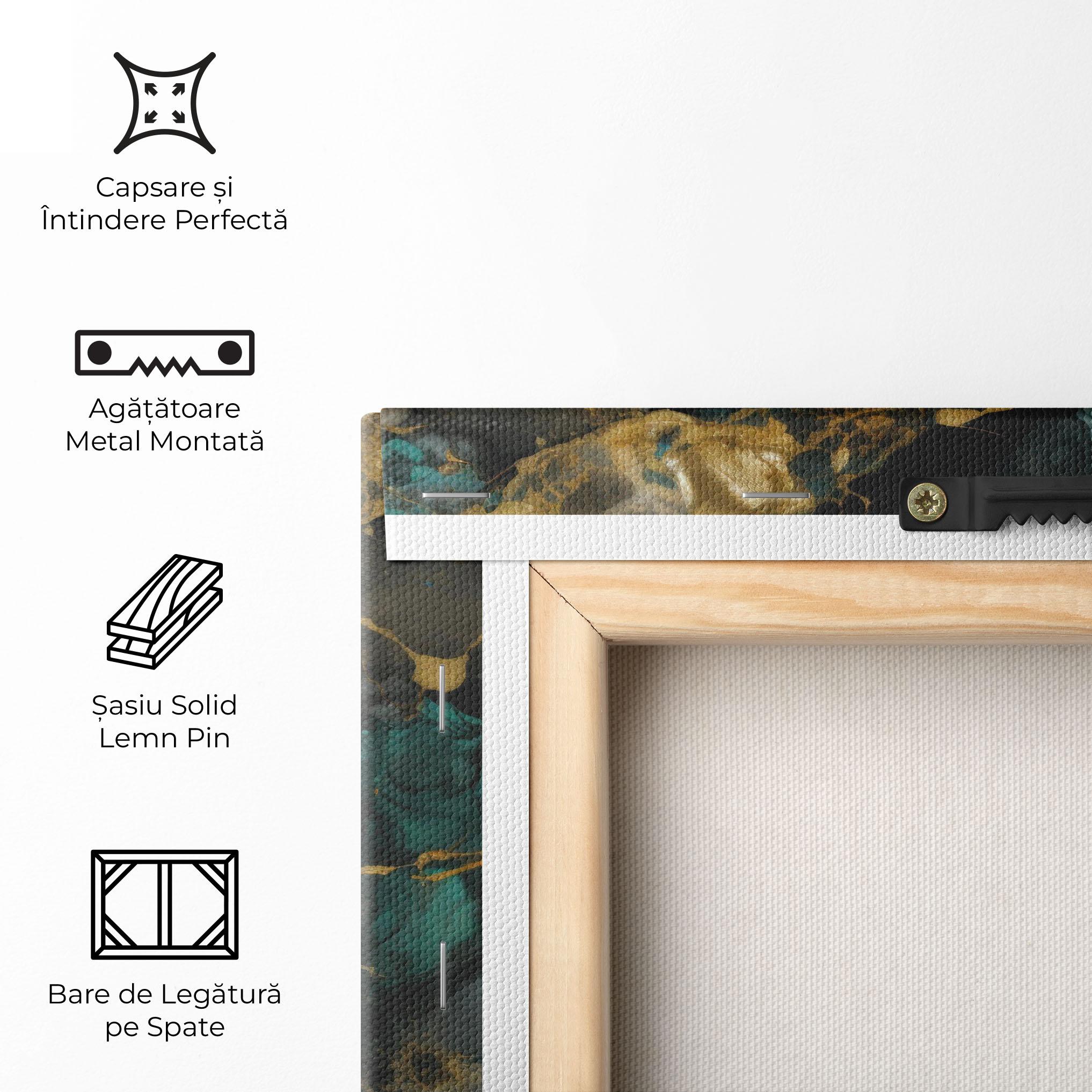 Tablou Canvas Dark Green Golden Marble mockup 5