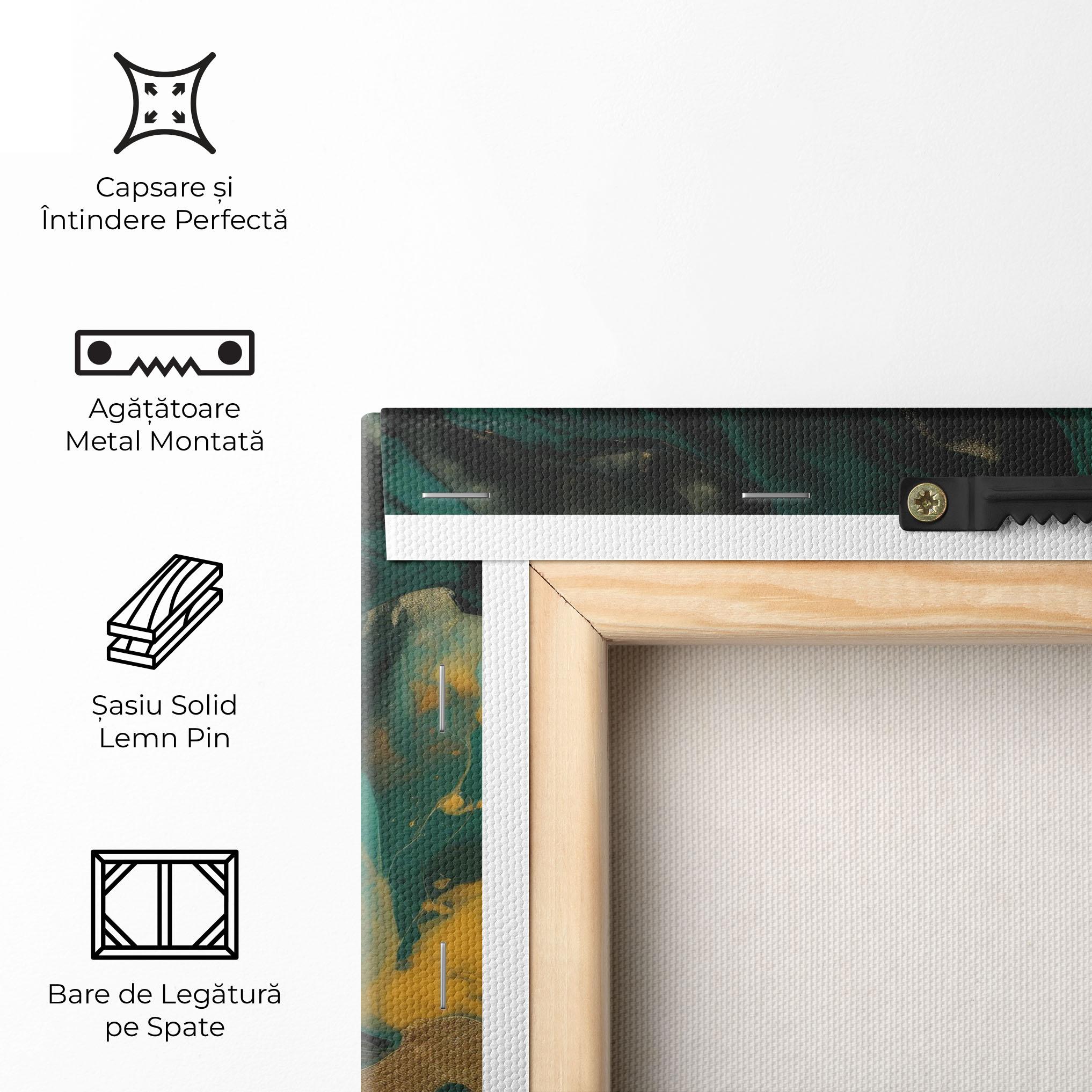 Tablou Canvas Dark Green With Gold mockup 5