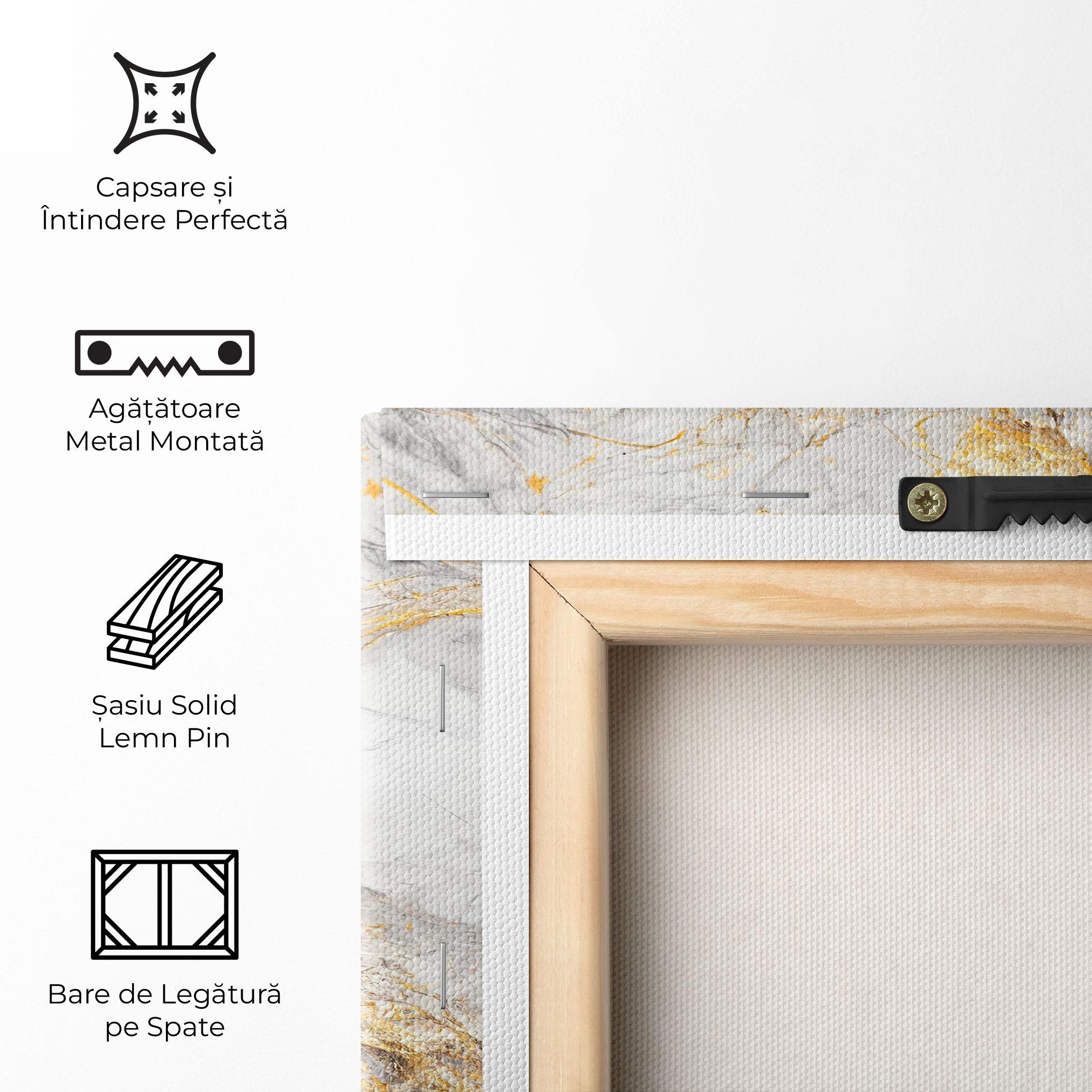 Tablou Canvas Gold Liquid Grey Marble mockup 5