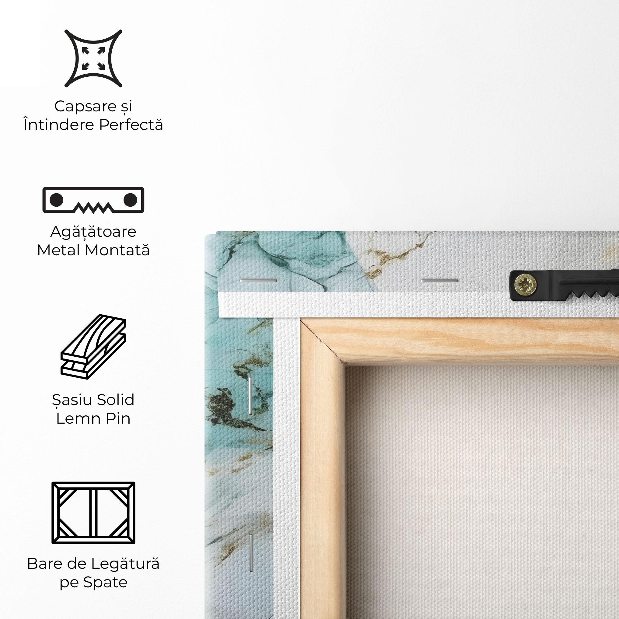 Tablou Canvas Light Green Gold Line mockup 5