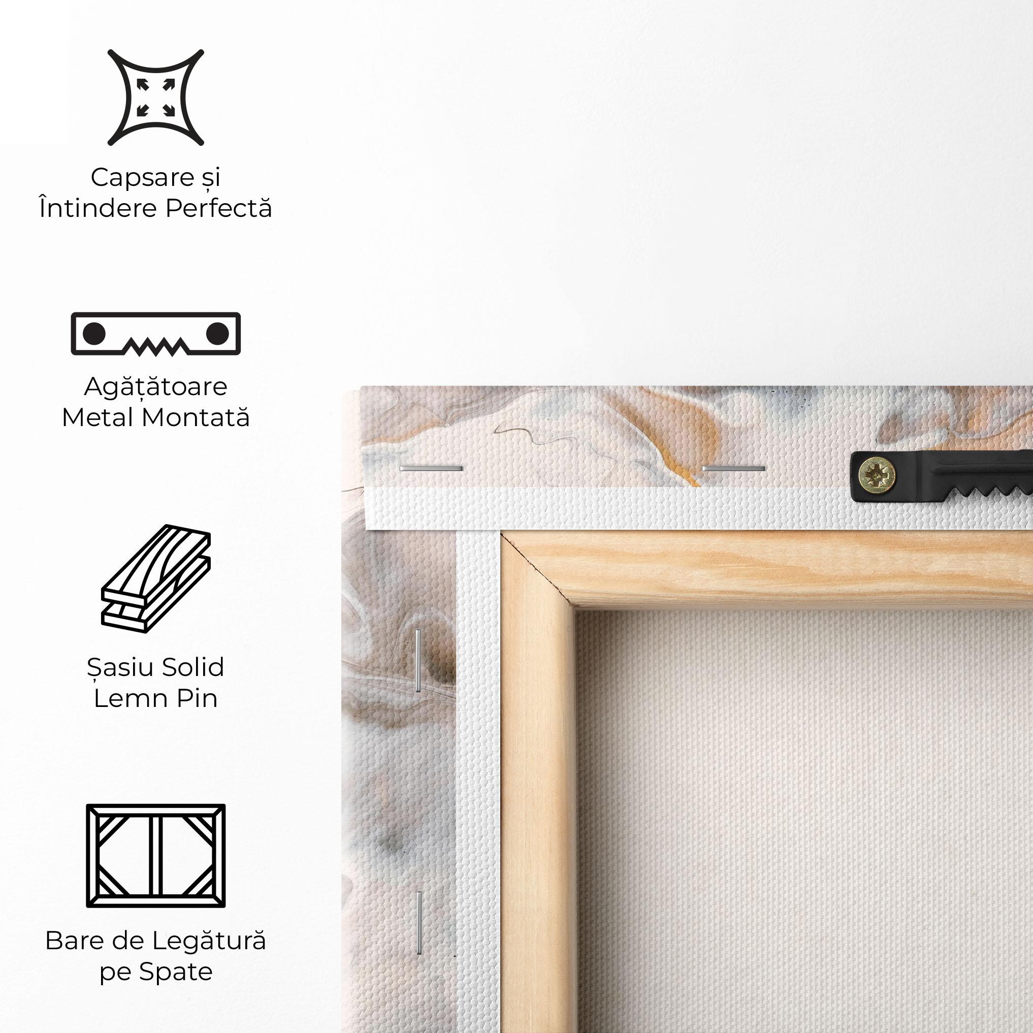 Tablou Canvas White Gold Abstract mockup 5