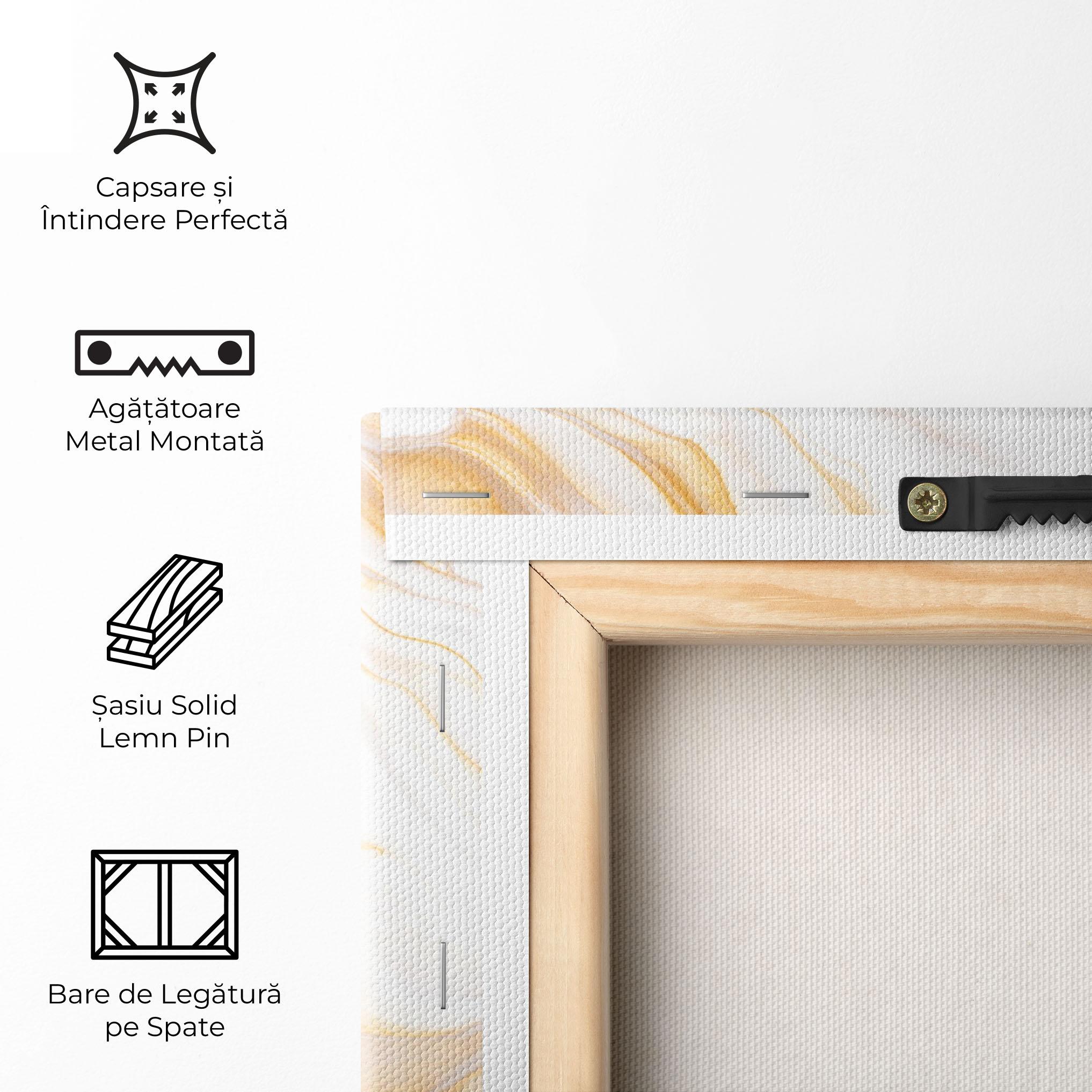 Tablou Canvas White Yellow Marble mockup 5