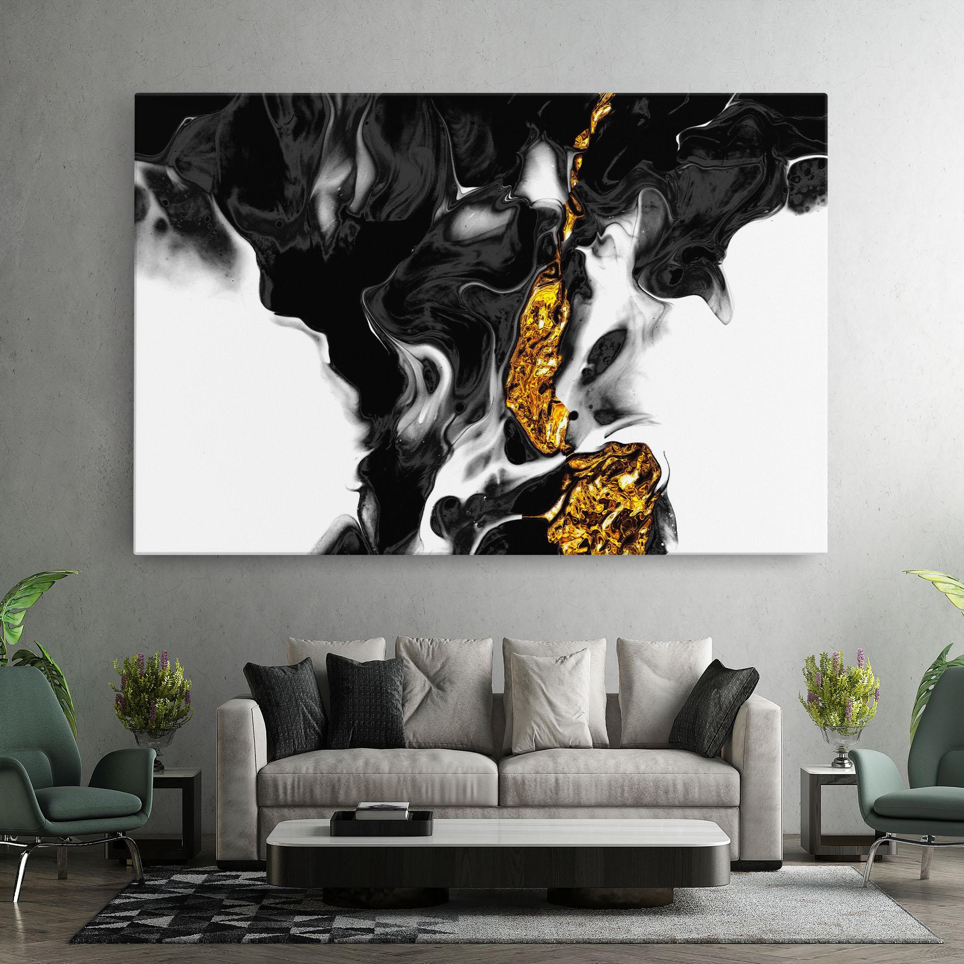 Tablou Canvas Abstract Black And Gold mockup 7