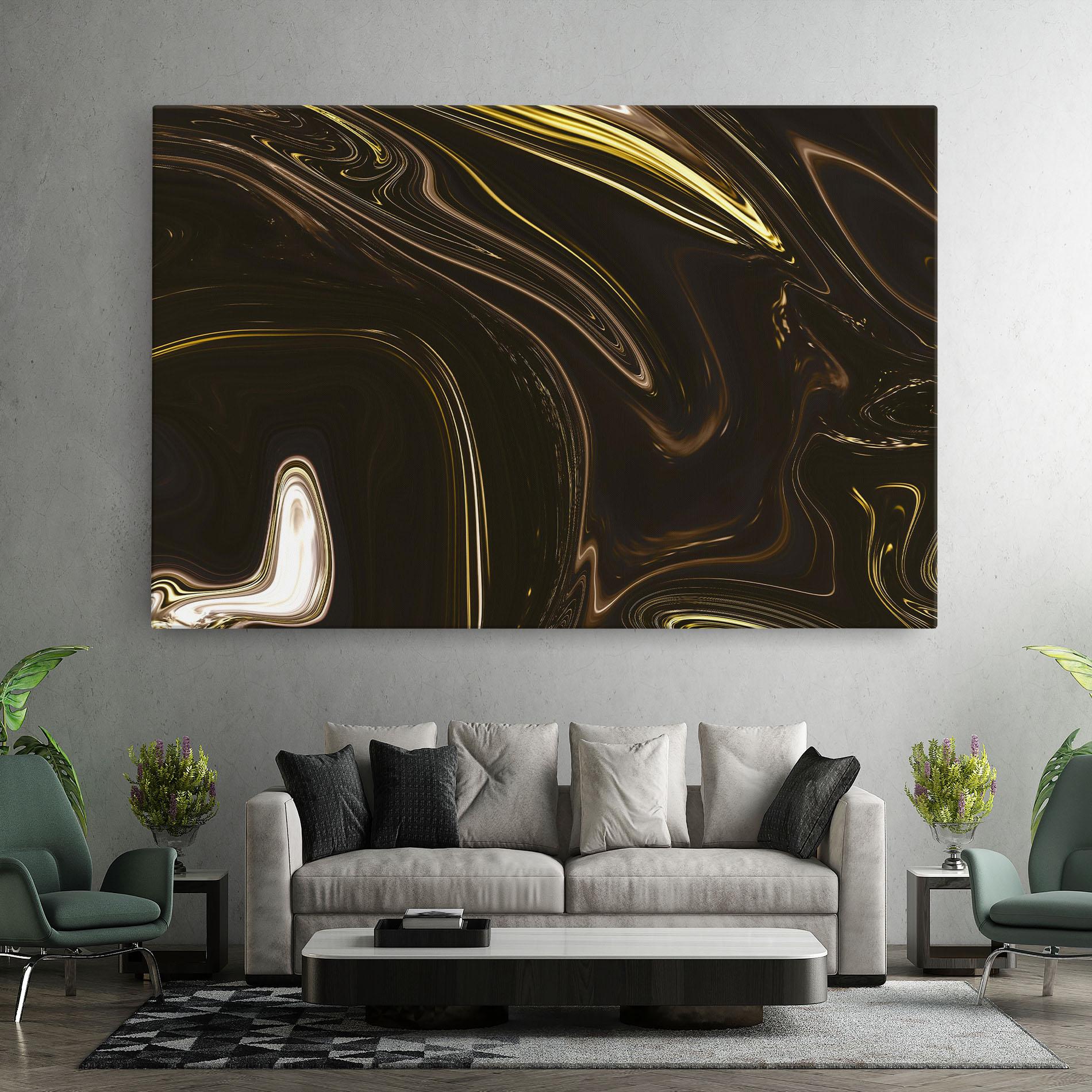 Tablou Canvas Black Gold Marble mockup 7